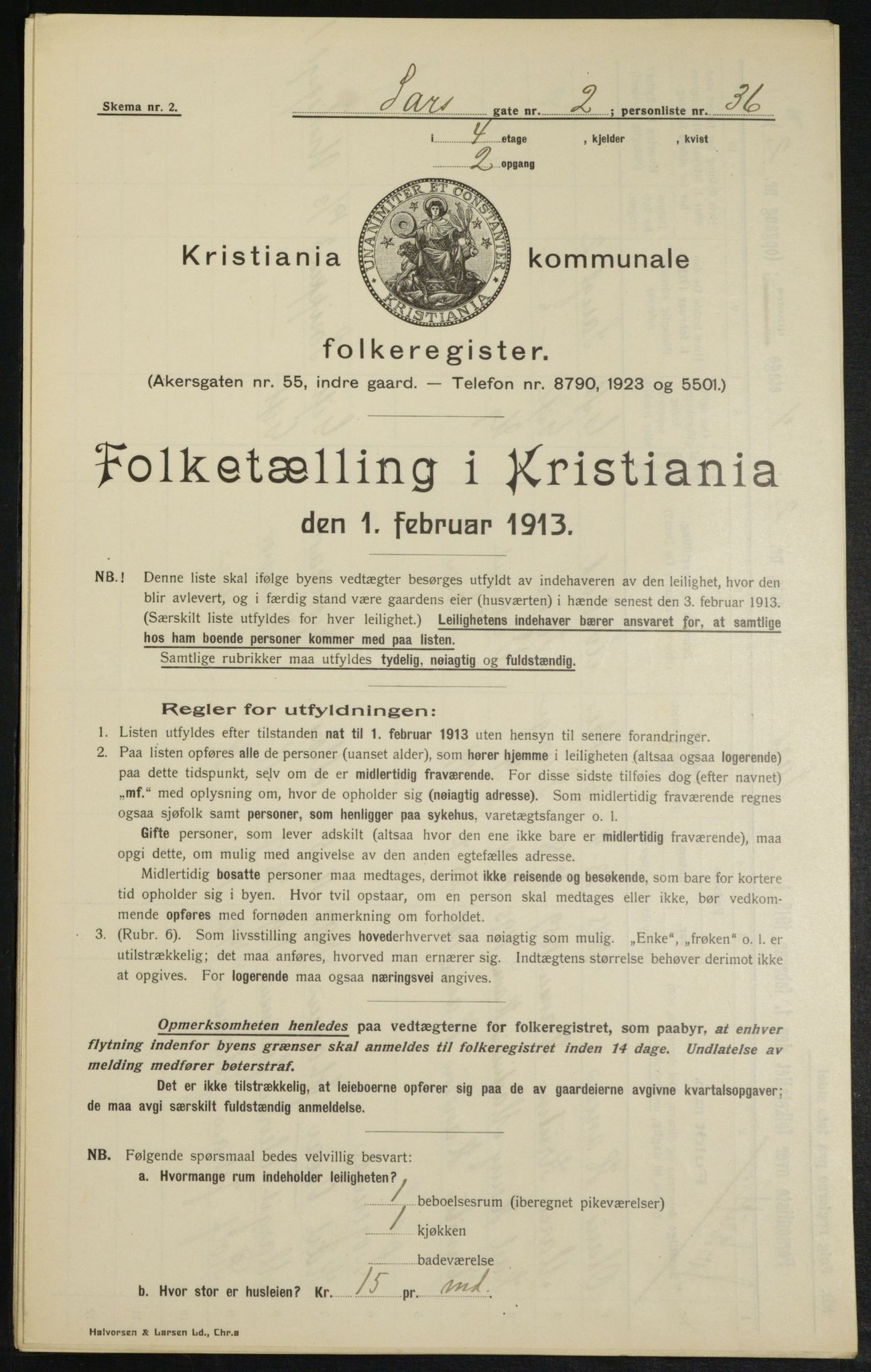 OBA, Kommunal folketelling 1.2.1913 for Kristiania, 1913, s. 89207