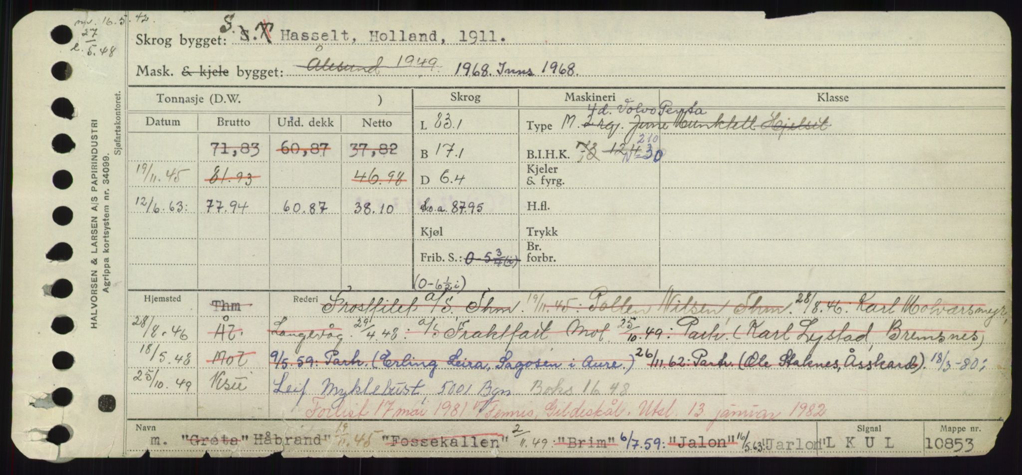 Sjøfartsdirektoratet med forløpere, Skipsmålingen, RA/S-1627/H/Hd/L0019: Fartøy, J, s. 249