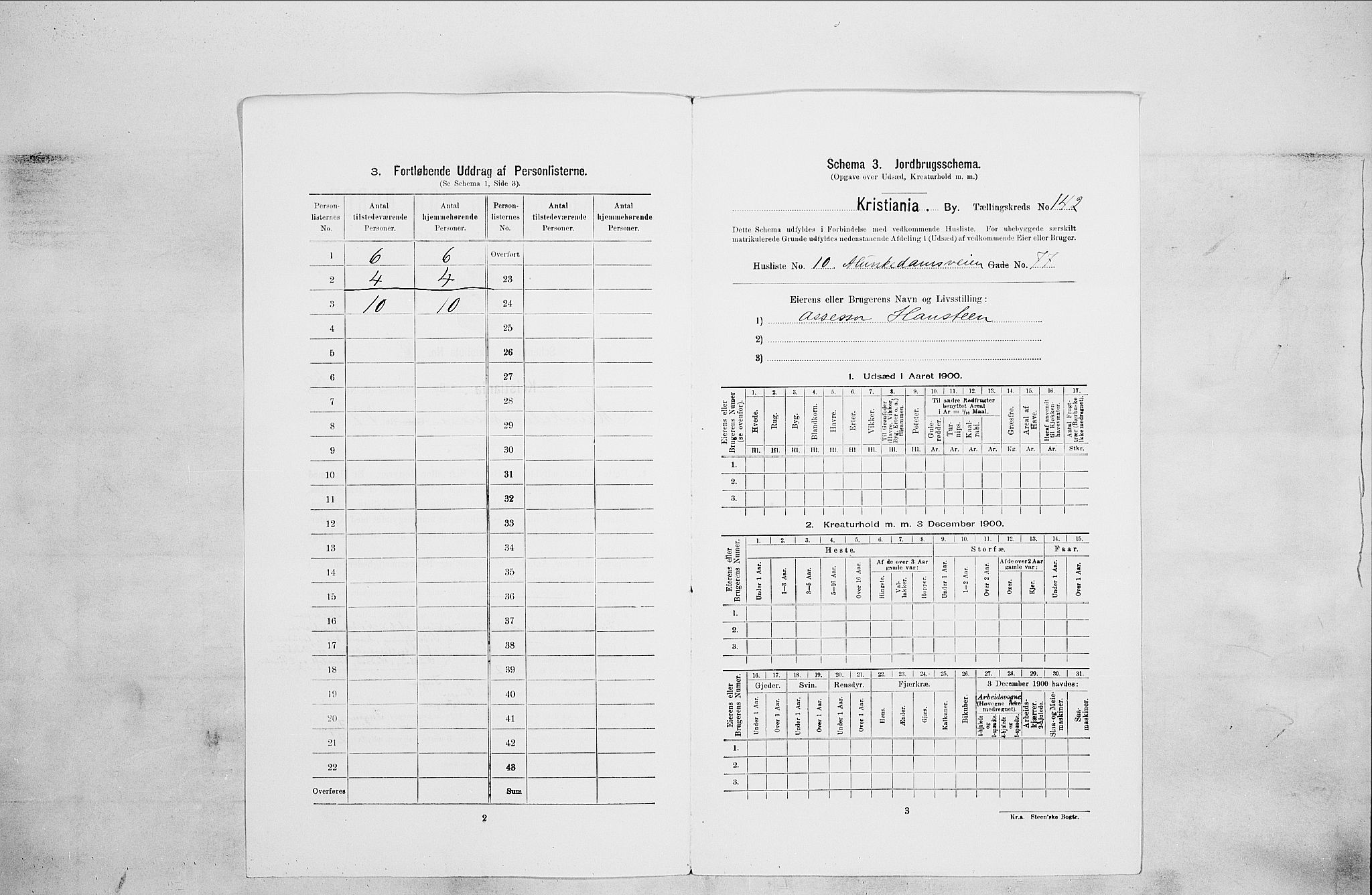 SAO, Folketelling 1900 for 0301 Kristiania kjøpstad, 1900, s. 61616