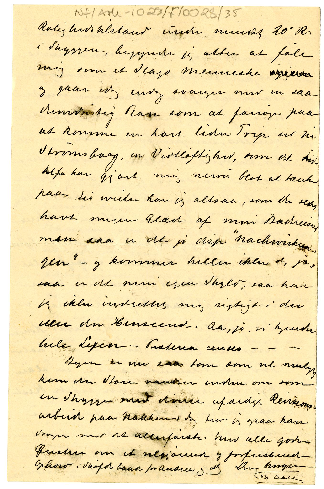 Diderik Maria Aalls brevsamling, NF/Ark-1023/F/L0001: D.M. Aalls brevsamling. A - B, 1738-1889, s. 400