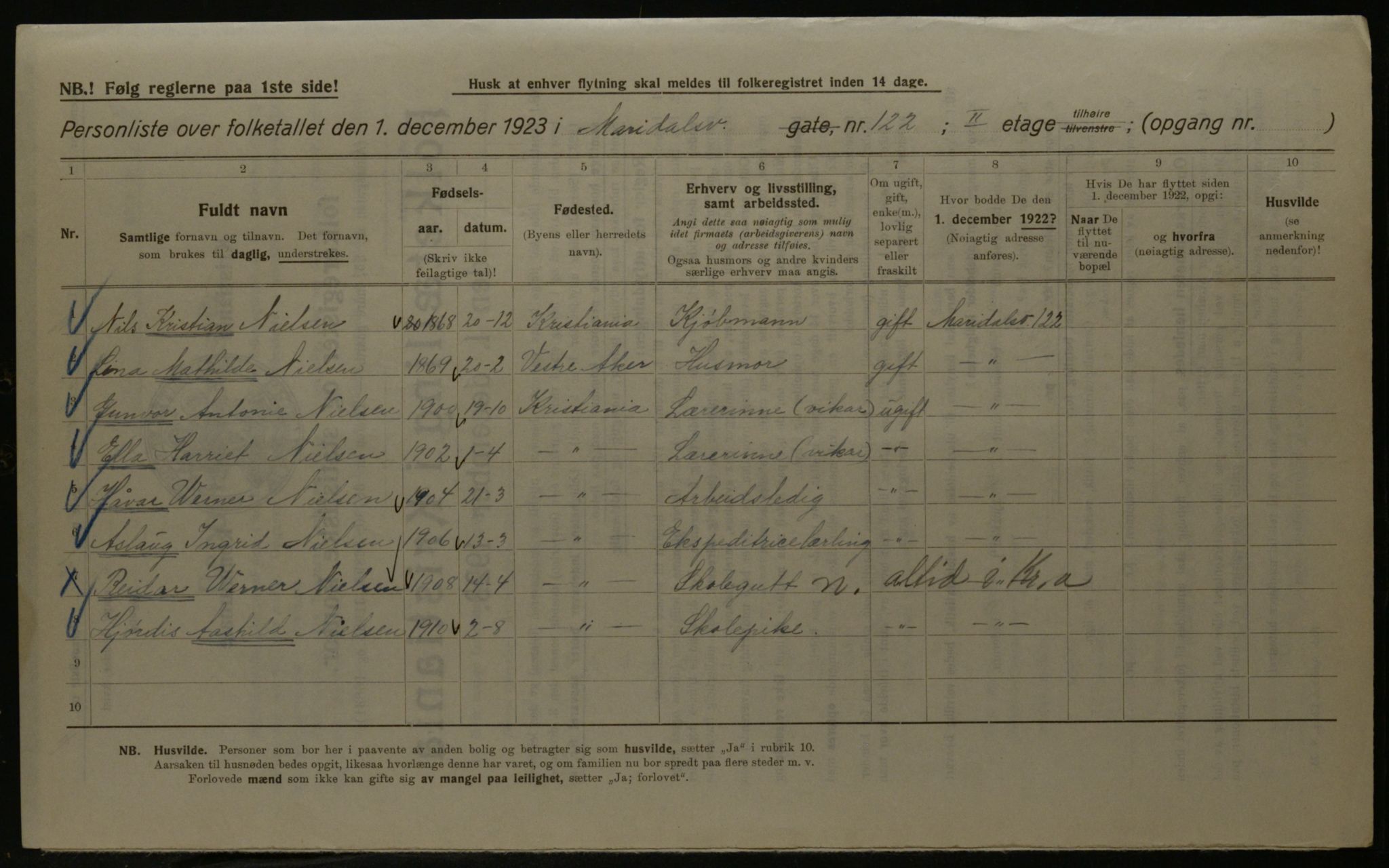 OBA, Kommunal folketelling 1.12.1923 for Kristiania, 1923, s. 68844