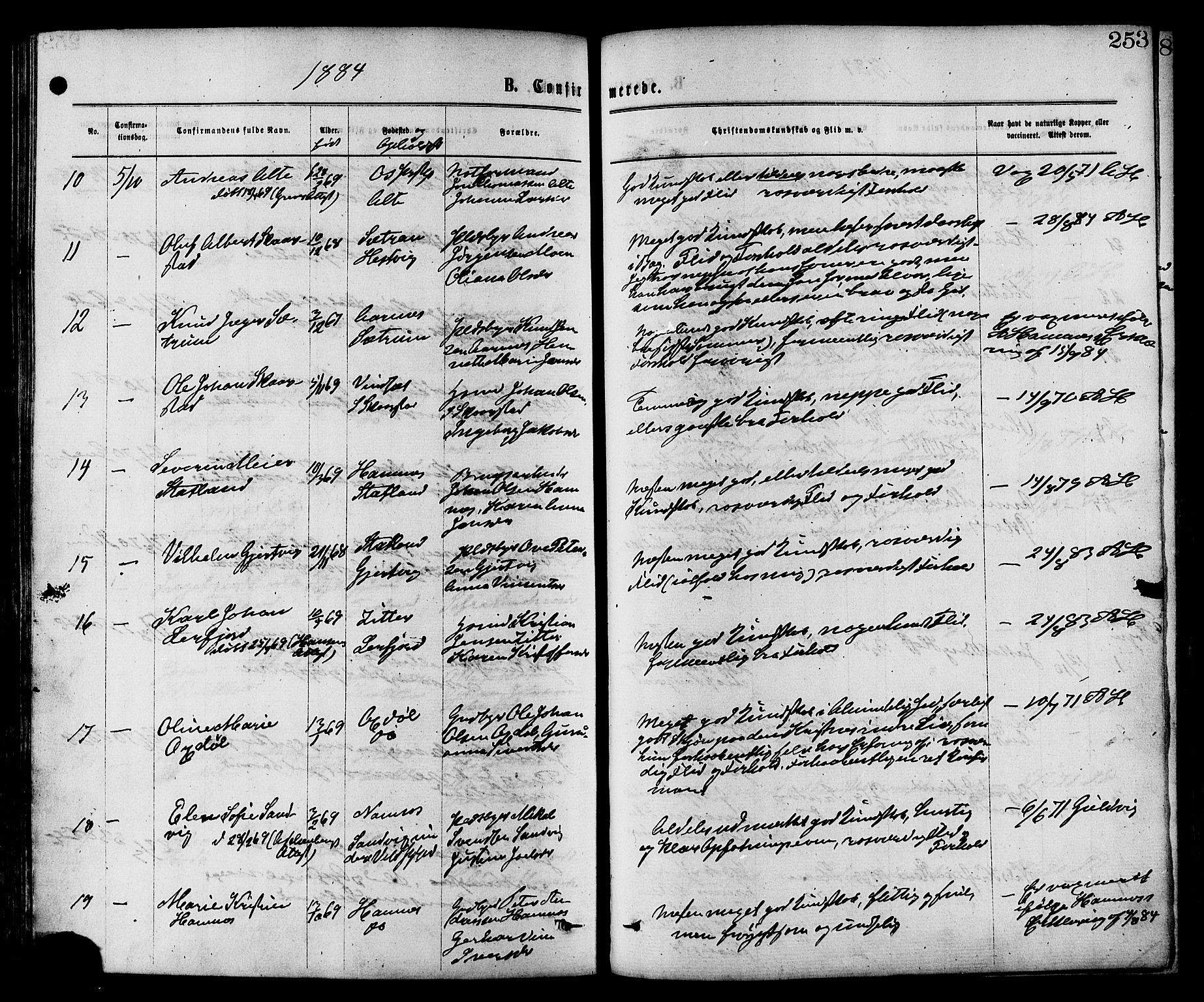 Ministerialprotokoller, klokkerbøker og fødselsregistre - Nord-Trøndelag, SAT/A-1458/773/L0616: Ministerialbok nr. 773A07, 1870-1887, s. 253
