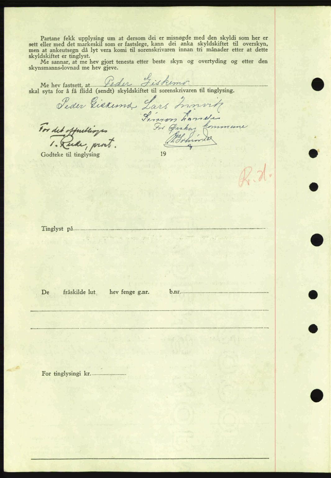 Nordre Sunnmøre sorenskriveri, AV/SAT-A-0006/1/2/2C/2Ca: Pantebok nr. A8, 1939-1940, Dagboknr: 2041/1939