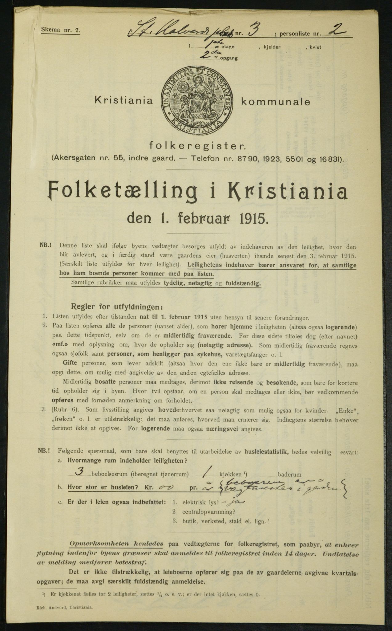 OBA, Kommunal folketelling 1.2.1915 for Kristiania, 1915, s. 87598