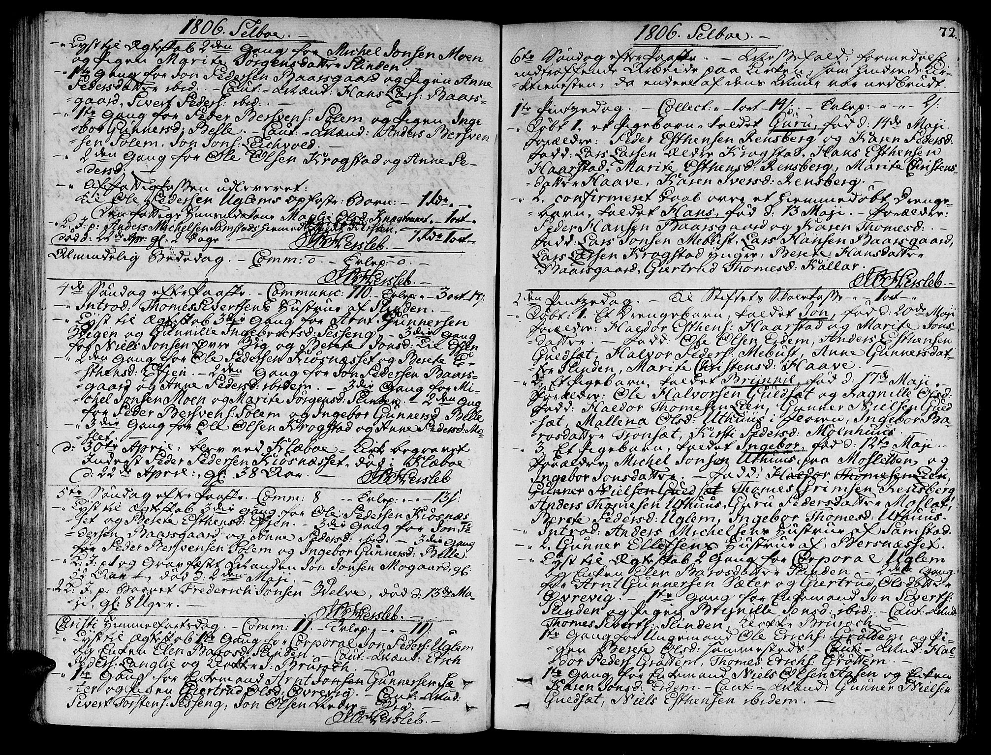 Ministerialprotokoller, klokkerbøker og fødselsregistre - Sør-Trøndelag, AV/SAT-A-1456/695/L1140: Ministerialbok nr. 695A03, 1801-1815, s. 72