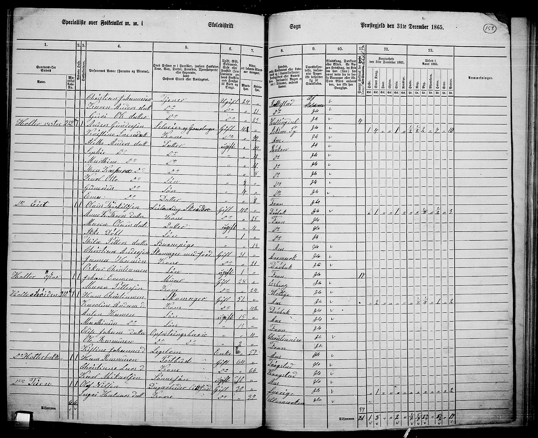 RA, Folketelling 1865 for 0215L Drøbak prestegjeld, Frogn sokn, 1865, s. 17