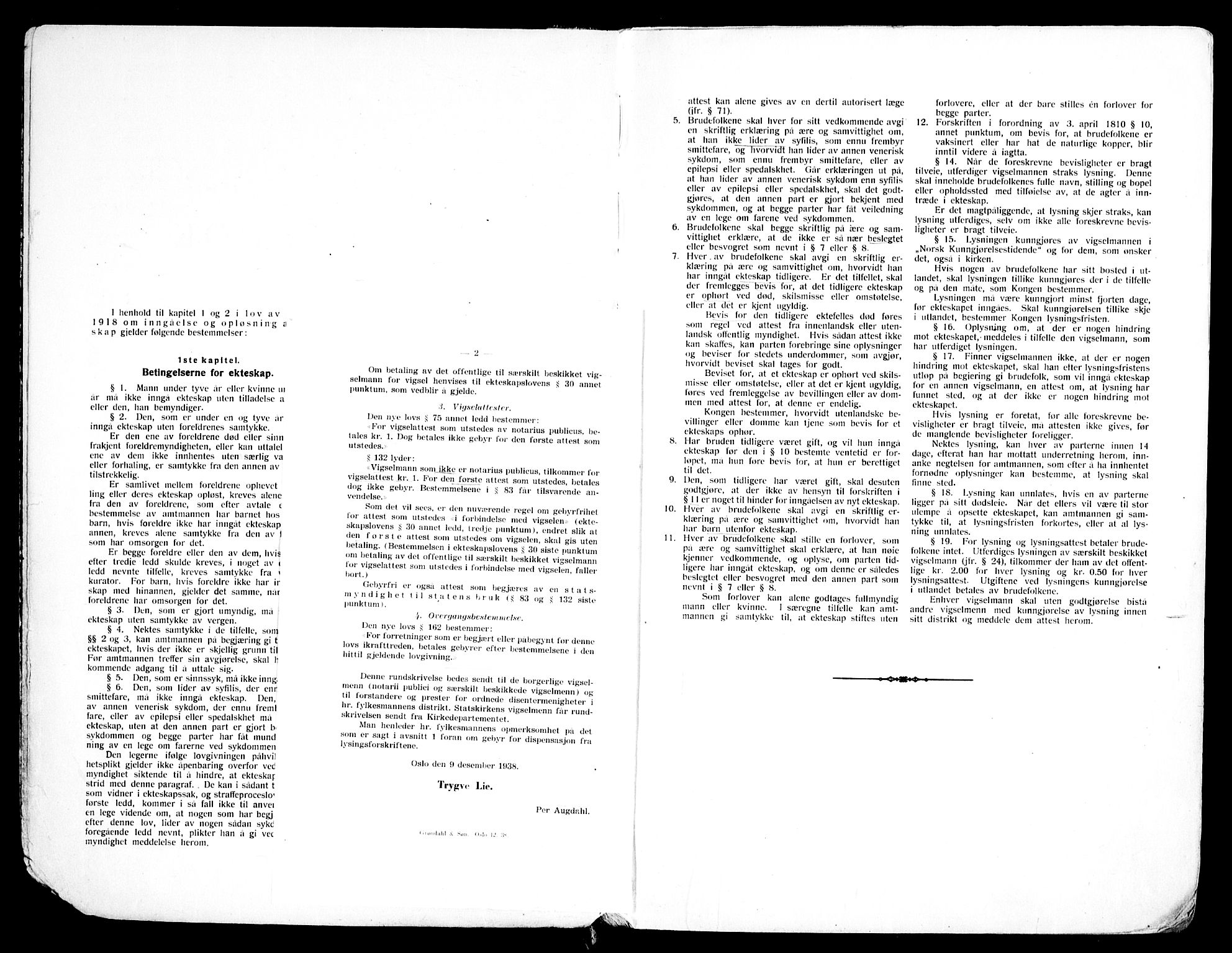 Ris prestekontor Kirkebøker, SAO/A-10875/H/Ha/L0001: Lysningsprotokoll nr. 1, 1933-1952