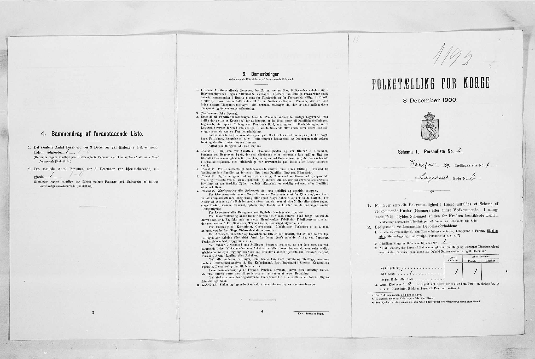 RA, Folketelling 1900 for 0601 Hønefoss kjøpstad, 1900, s. 721