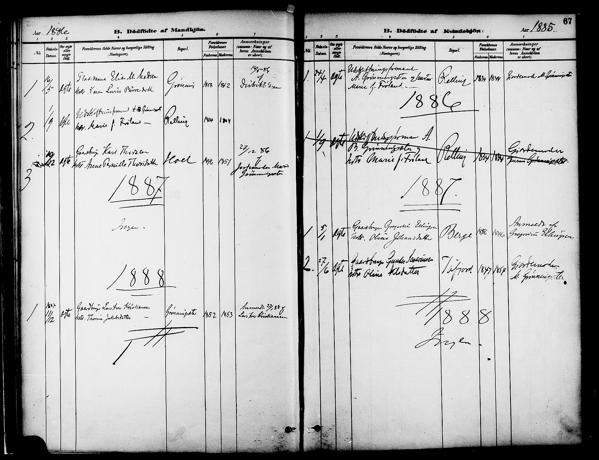 Ministerialprotokoller, klokkerbøker og fødselsregistre - Møre og Romsdal, AV/SAT-A-1454/519/L0255: Ministerialbok nr. 519A14, 1884-1908, s. 67