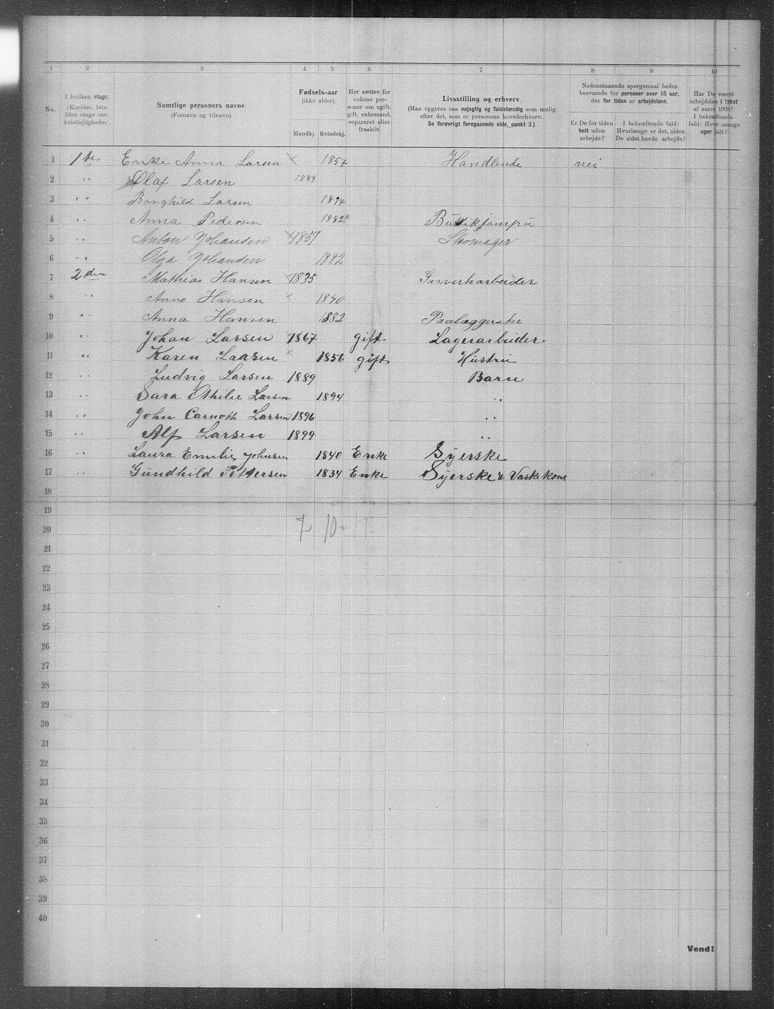 OBA, Kommunal folketelling 31.12.1903 for Kristiania kjøpstad, 1903, s. 6703