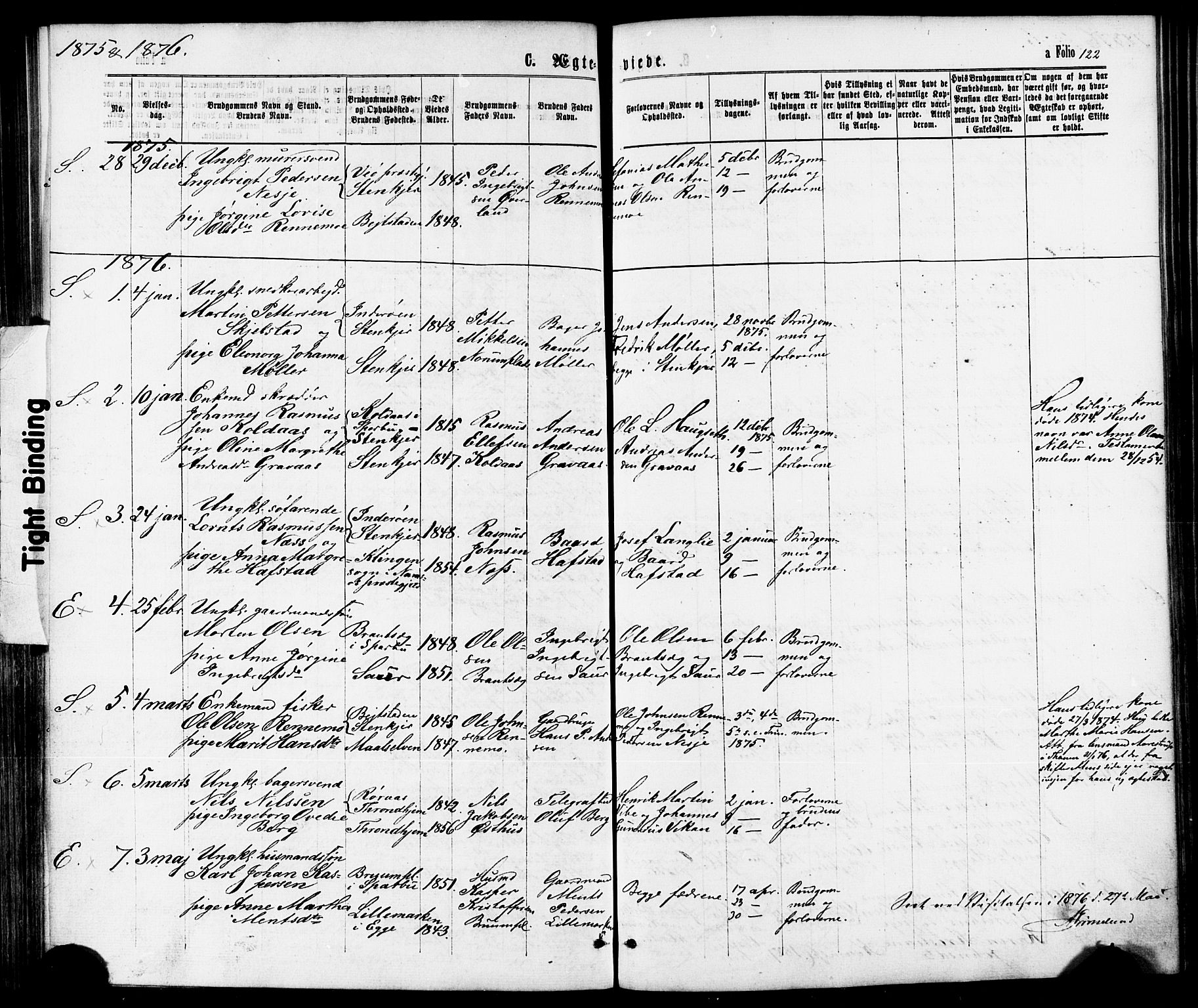 Ministerialprotokoller, klokkerbøker og fødselsregistre - Nord-Trøndelag, SAT/A-1458/739/L0370: Ministerialbok nr. 739A02, 1868-1881, s. 122