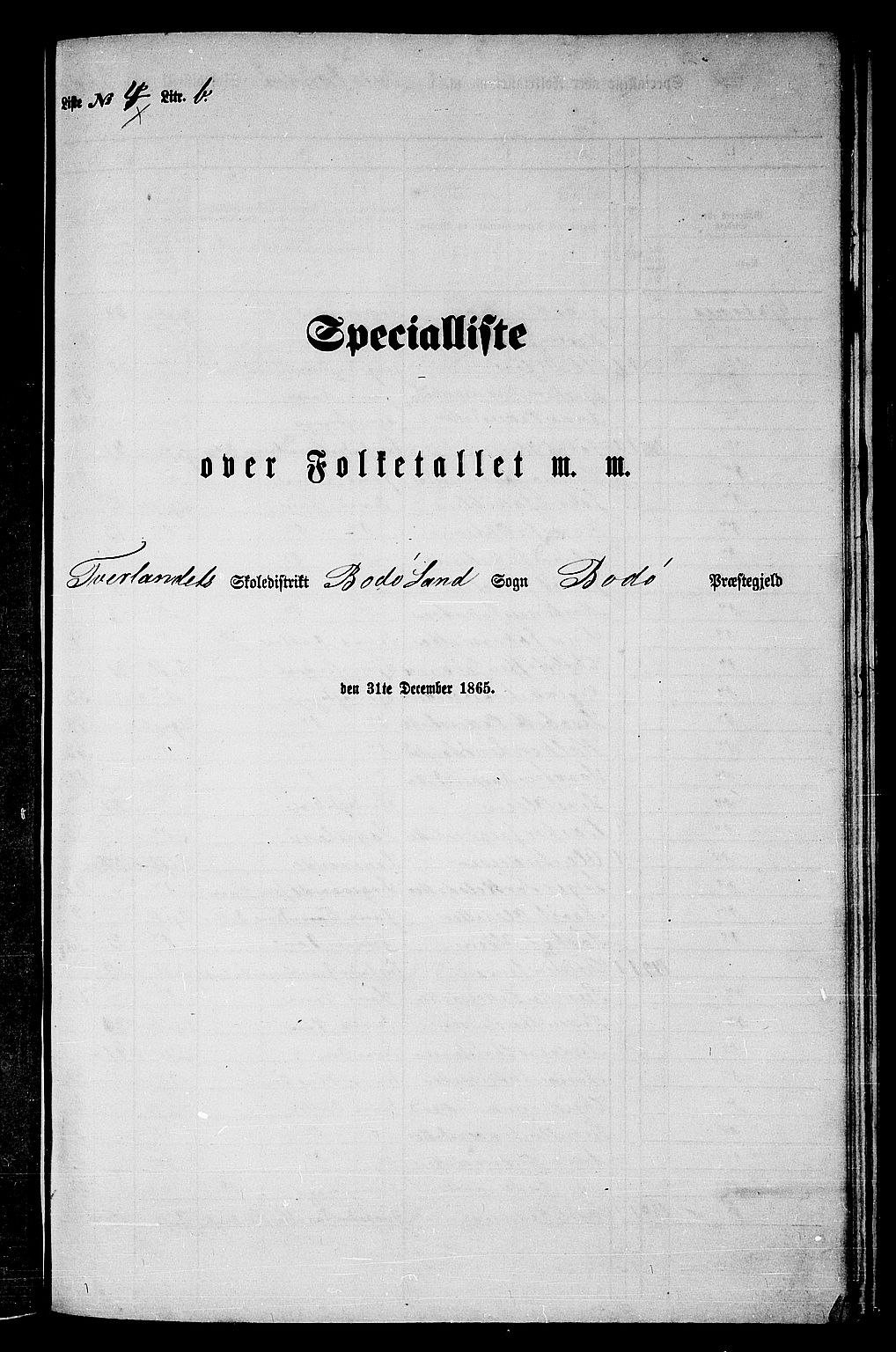 RA, Folketelling 1865 for 1843L Bodø prestegjeld, Bodø landsokn, 1865, s. 86