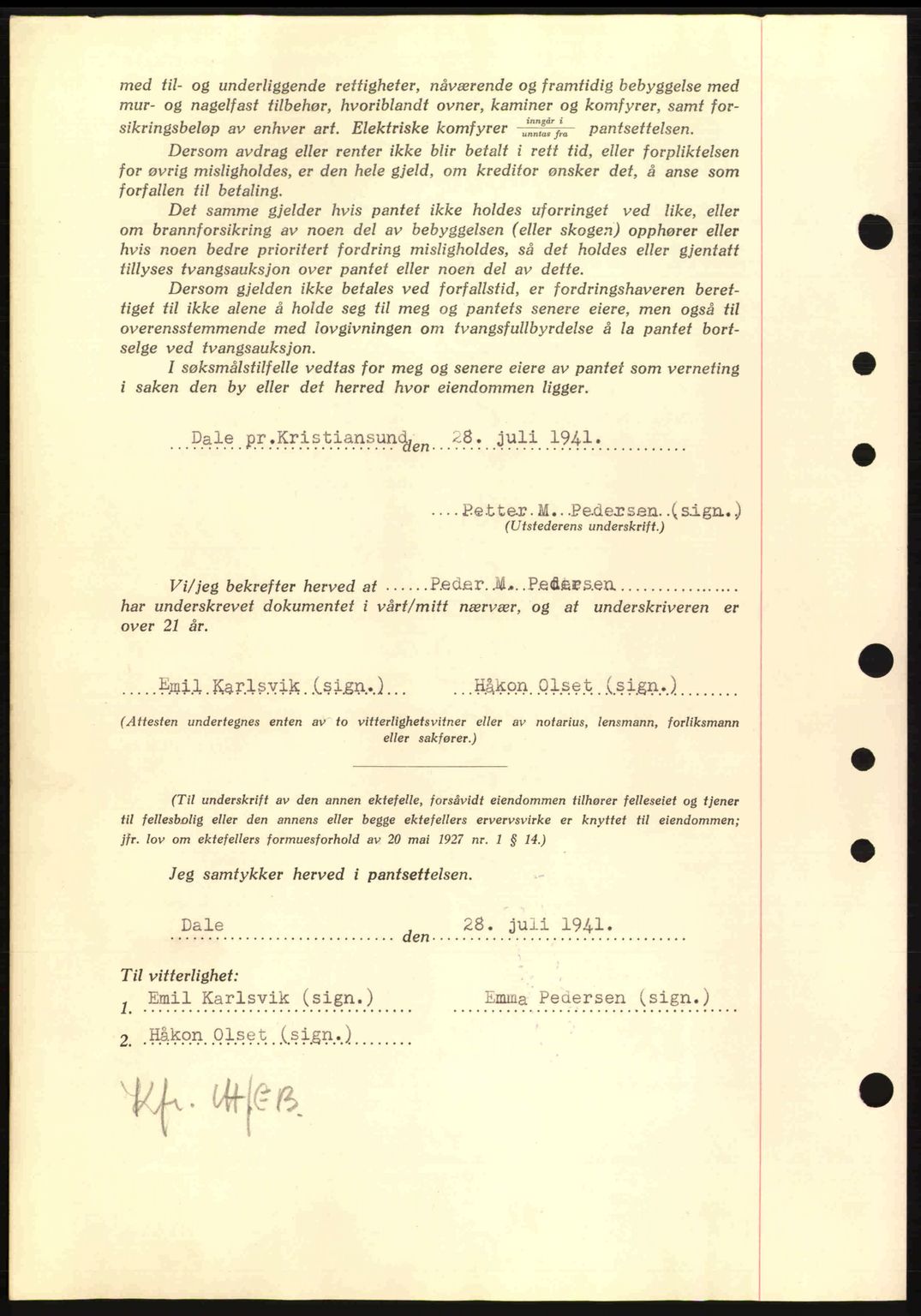 Nordmøre sorenskriveri, AV/SAT-A-4132/1/2/2Ca: Pantebok nr. B88, 1941-1942, Dagboknr: 1365/1941