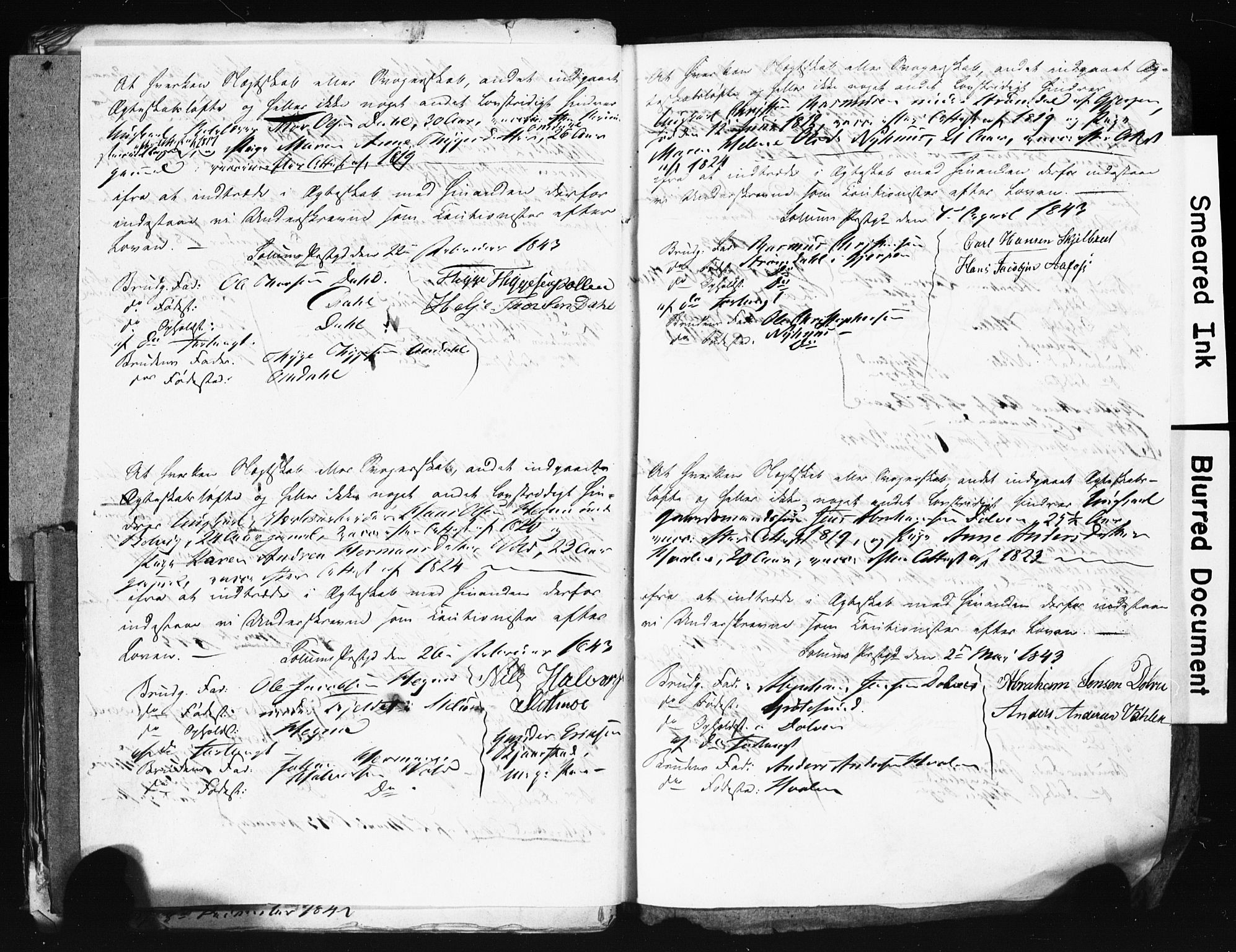 Solum kirkebøker, SAKO/A-306/H/Hc/L0001: Forlovererklæringer nr. 1, 1834-1843