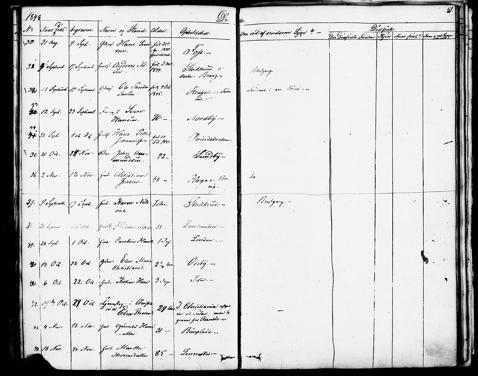 Enebakk prestekontor Kirkebøker, AV/SAO-A-10171c/F/Fa/L0013: Ministerialbok nr. I 13, 1832-1882, s. 51