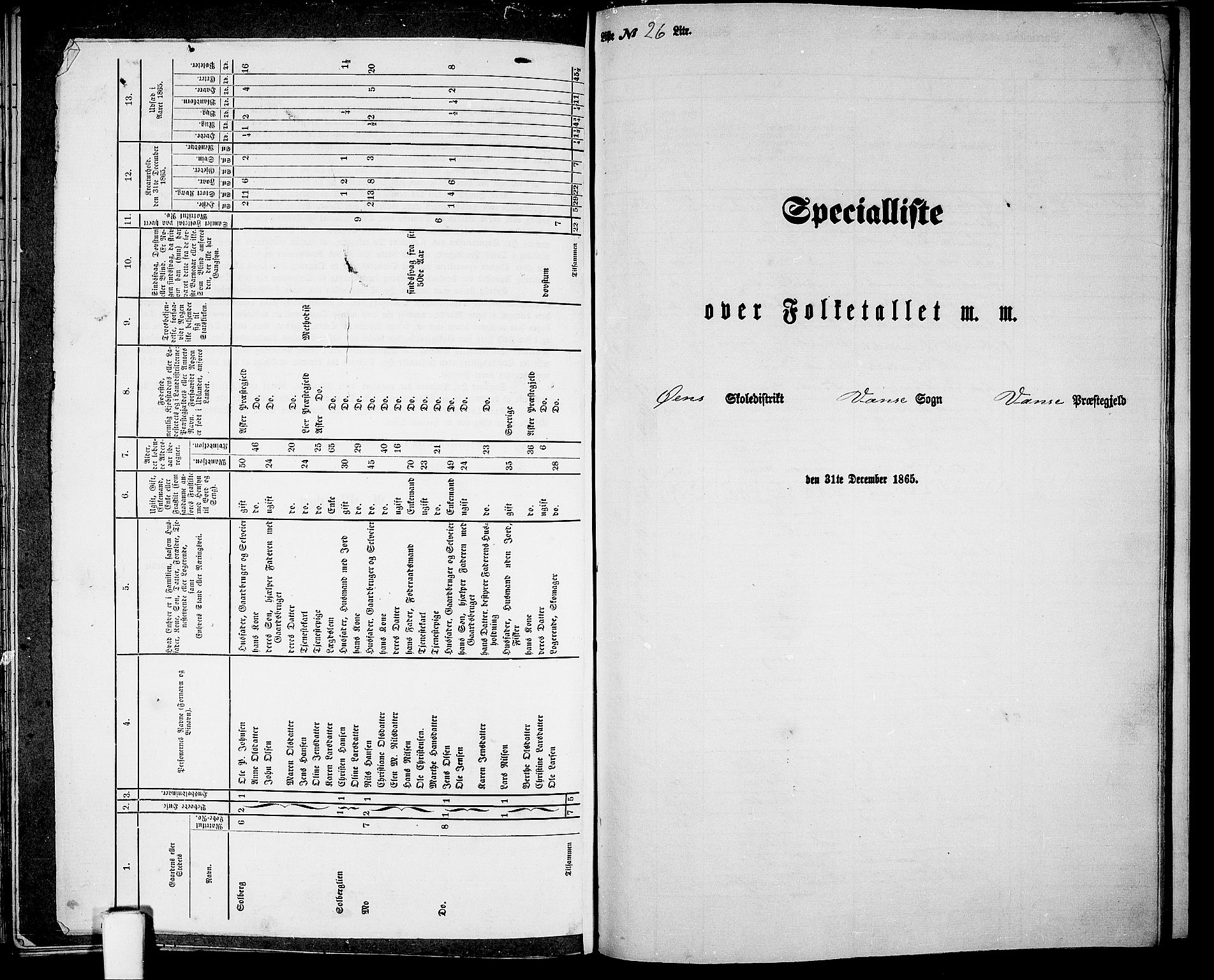 RA, Folketelling 1865 for 1041L Vanse prestegjeld, Vanse sokn og Farsund landsokn, 1865, s. 248