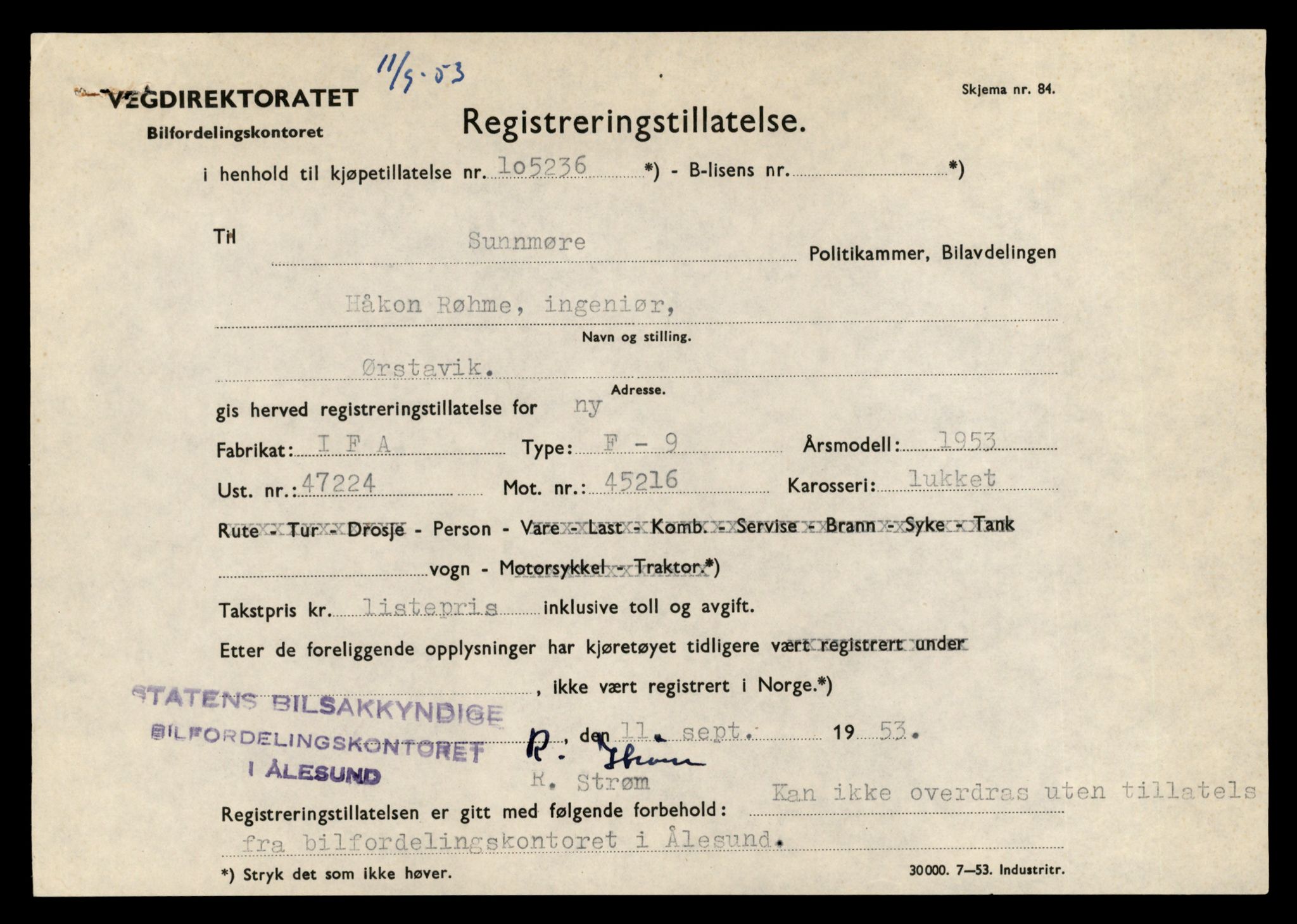 Møre og Romsdal vegkontor - Ålesund trafikkstasjon, AV/SAT-A-4099/F/Fe/L0044: Registreringskort for kjøretøy T 14205 - T 14319, 1927-1998, s. 2369