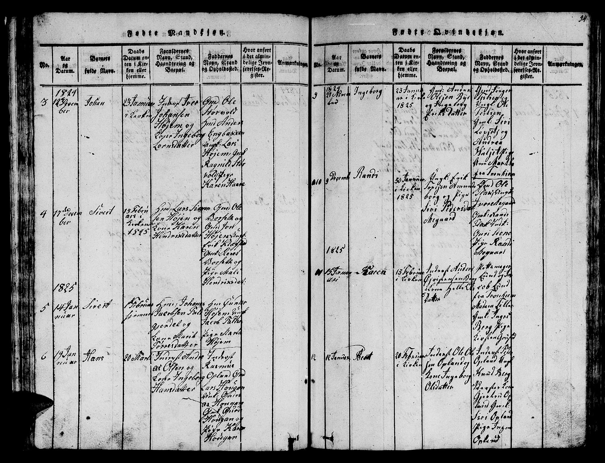 Ministerialprotokoller, klokkerbøker og fødselsregistre - Sør-Trøndelag, SAT/A-1456/612/L0385: Klokkerbok nr. 612C01, 1816-1845, s. 54