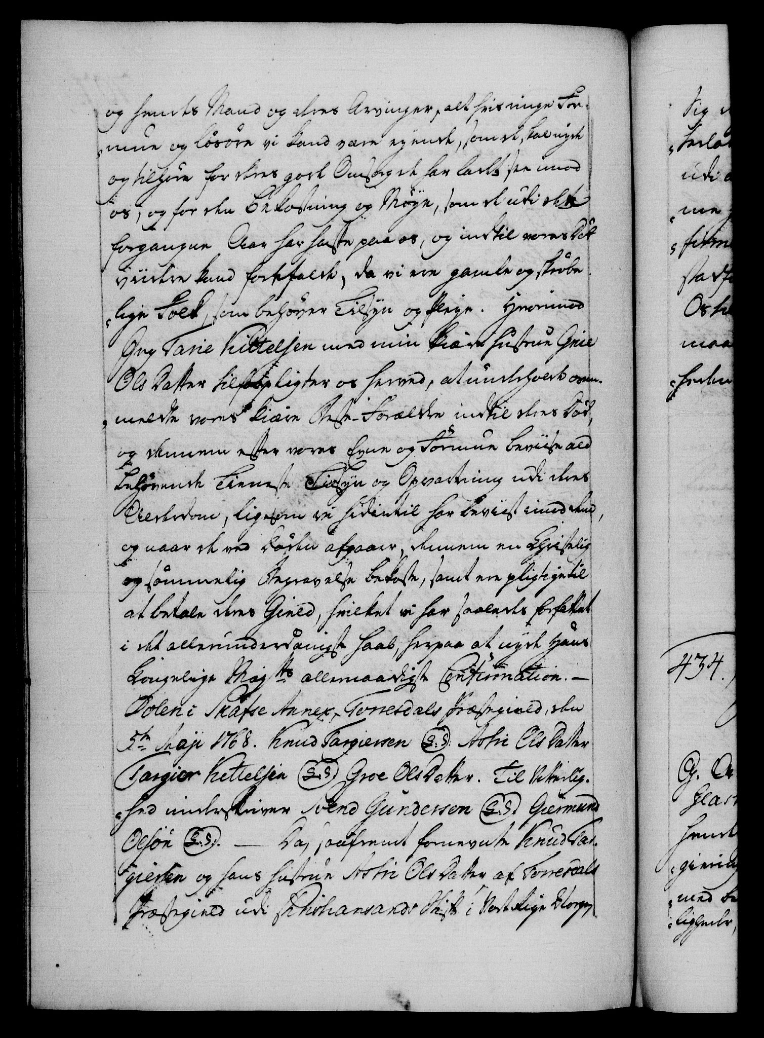 Danske Kanselli 1572-1799, AV/RA-EA-3023/F/Fc/Fca/Fcaa/L0043: Norske registre, 1766-1768, s. 707b