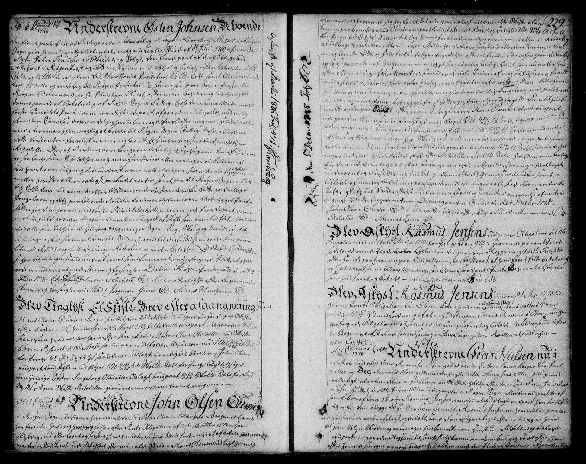 Lier, Røyken og Hurum sorenskriveri, SAKO/A-89/G/Ga/Gaa/L0004a: Pantebok nr. IVa, 1771-1779, s. 229
