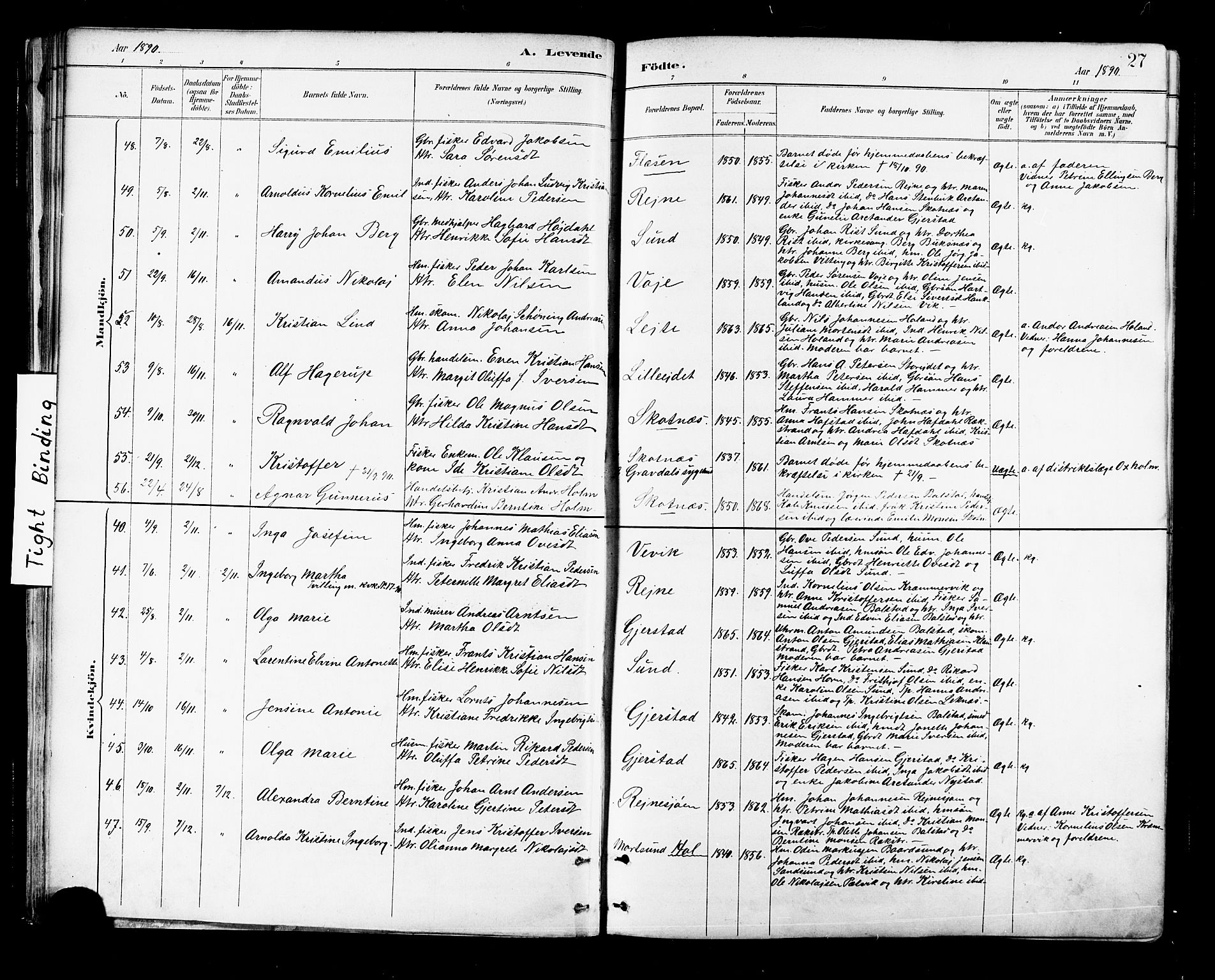 Ministerialprotokoller, klokkerbøker og fødselsregistre - Nordland, SAT/A-1459/881/L1167: Klokkerbok nr. 881C04, 1886-1899, s. 27