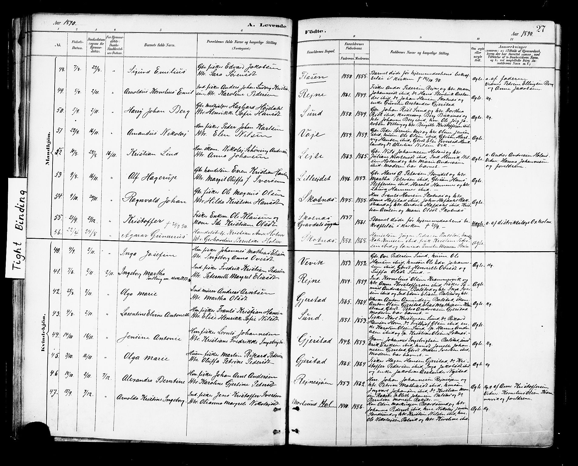 Ministerialprotokoller, klokkerbøker og fødselsregistre - Nordland, AV/SAT-A-1459/881/L1167: Klokkerbok nr. 881C04, 1886-1899, s. 27