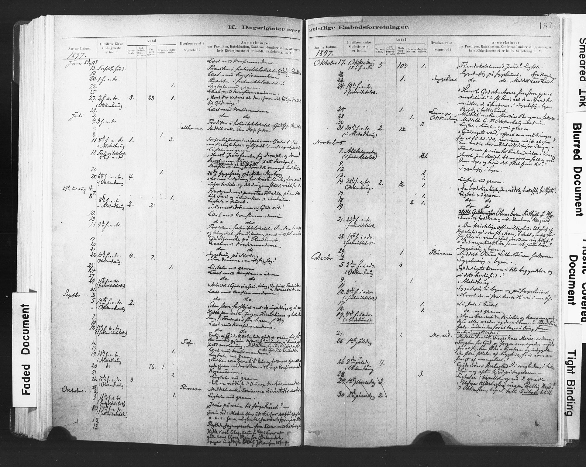 Ministerialprotokoller, klokkerbøker og fødselsregistre - Nord-Trøndelag, SAT/A-1458/720/L0189: Ministerialbok nr. 720A05, 1880-1911, s. 187