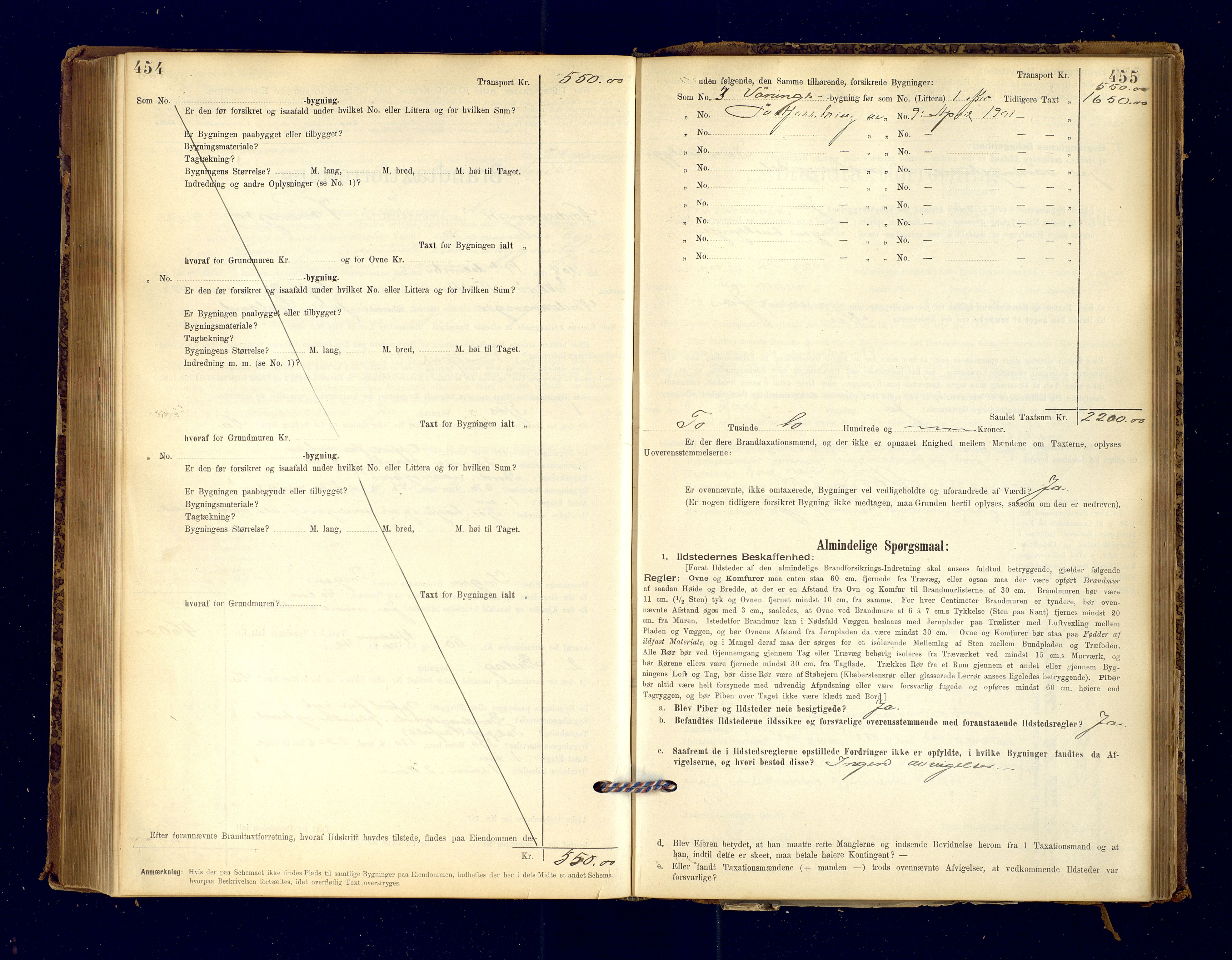 Nord-Varanger (Vadsø) lensmannskontor, AV/SATØ-S-1166/1/Fp/Fpb/L0198: Branntakstprotokoller, 1895-1913, s. 454-455