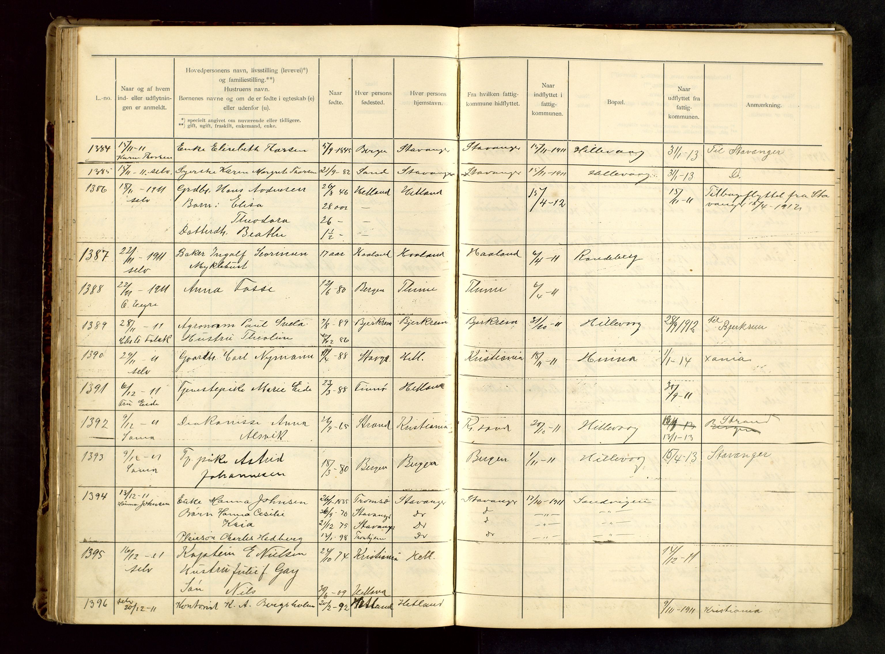 Hetland lensmannskontor, SAST/A-100101/Gwa/L0001: Flytteprotokoll (er delt i to: 1a og 1b), 1901-1918, s. 117