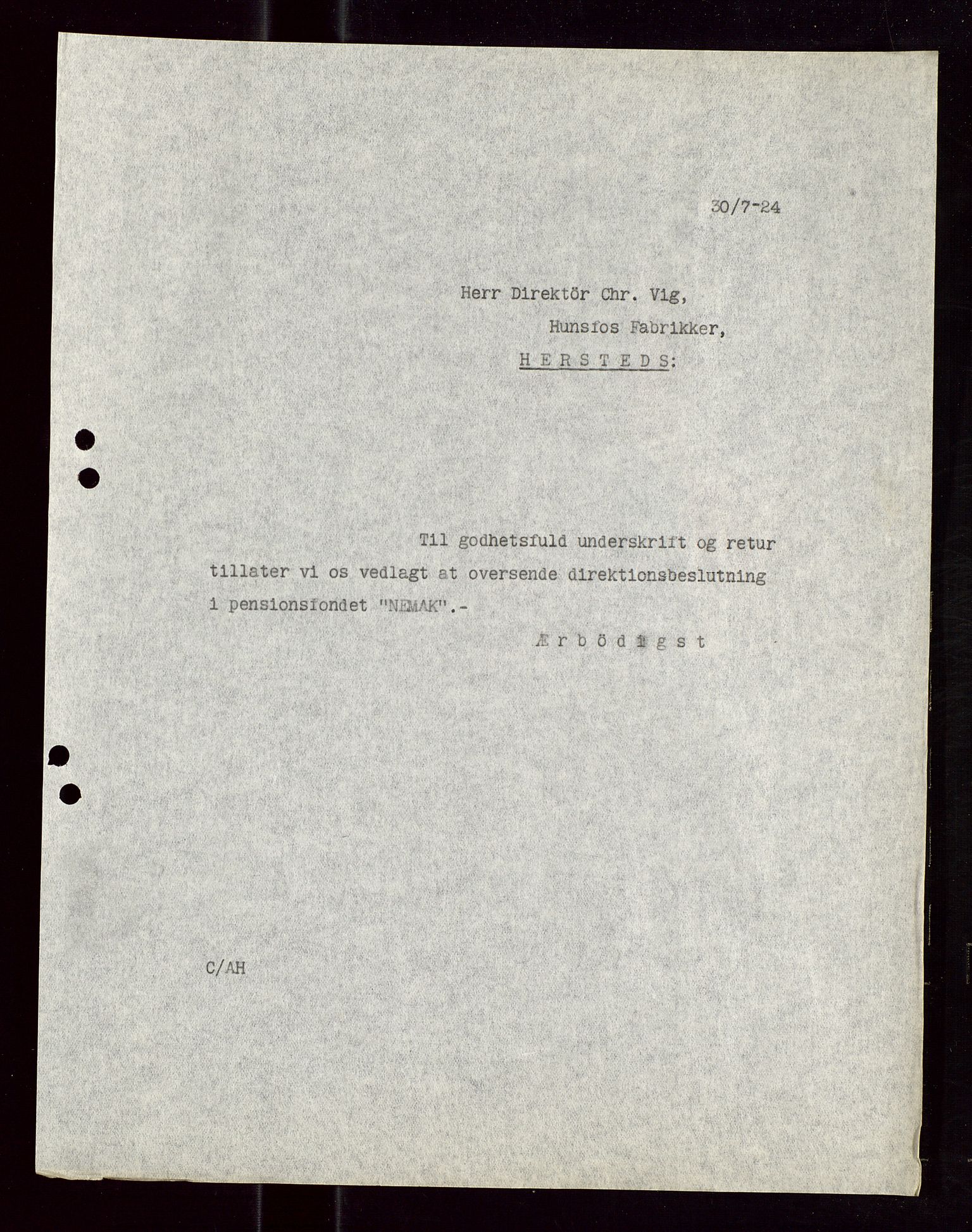 Pa 1521 - A/S Norske Shell, AV/SAST-A-101915/E/Ea/Eaa/L0013: Sjefskorrespondanse, 1924, s. 723