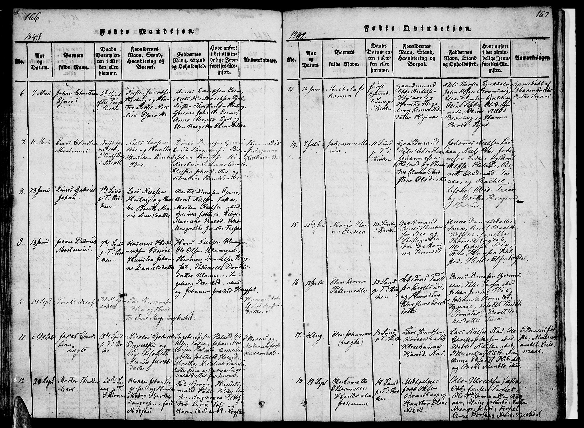 Ministerialprotokoller, klokkerbøker og fødselsregistre - Nordland, SAT/A-1459/816/L0239: Ministerialbok nr. 816A05, 1820-1845, s. 166-167