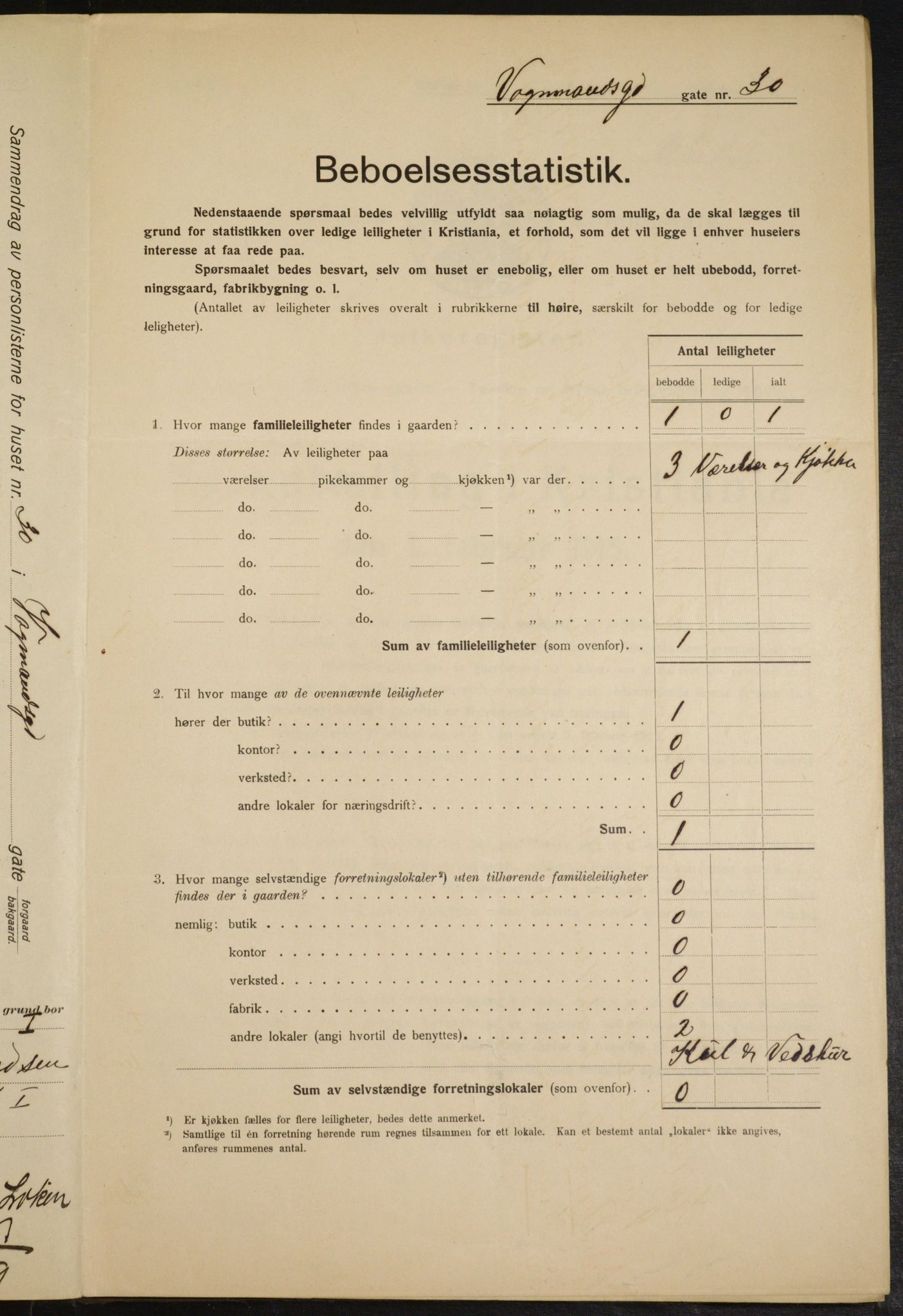 OBA, Kommunal folketelling 1.2.1915 for Kristiania, 1915, s. 124822