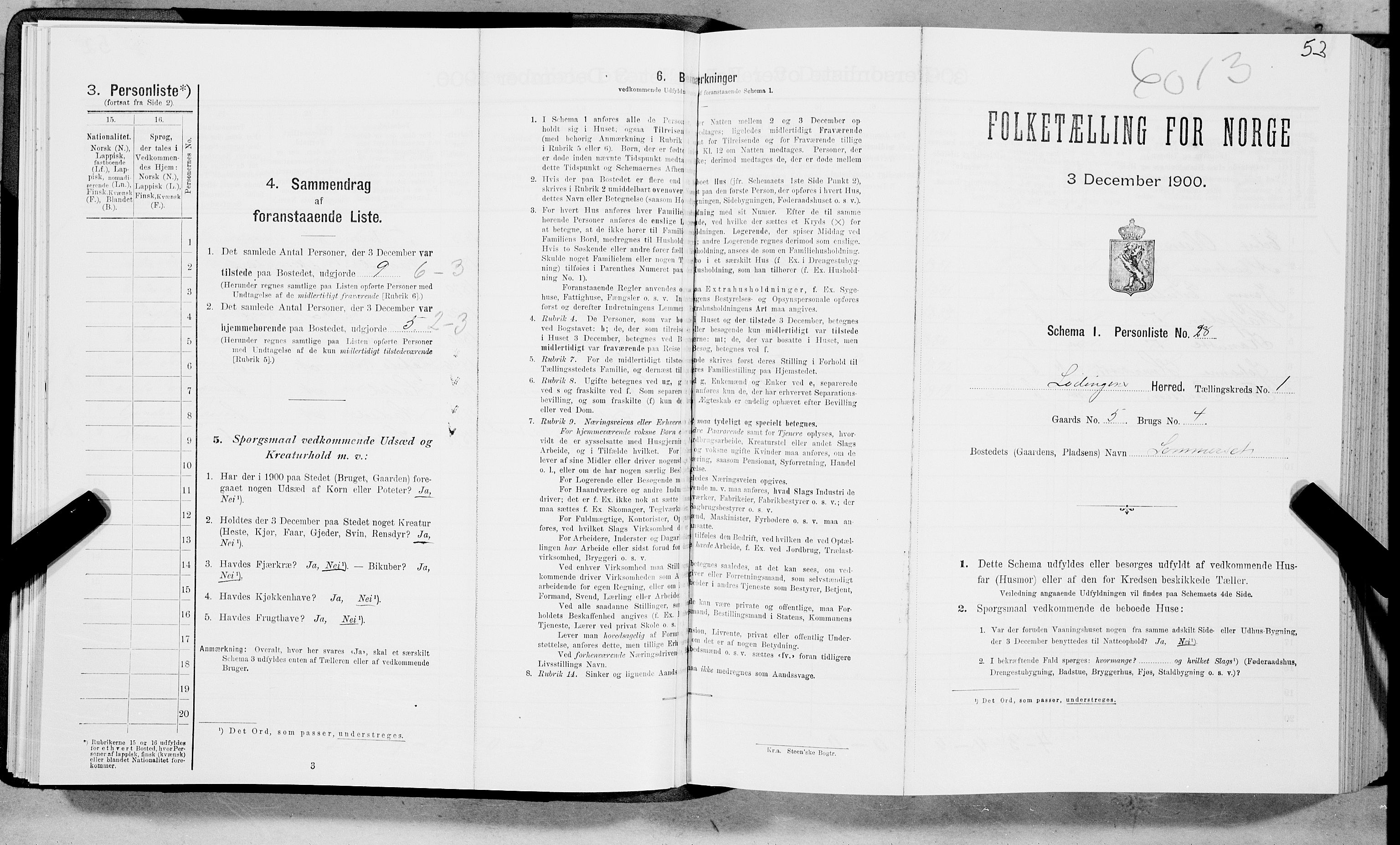 SAT, Folketelling 1900 for 1851 Lødingen herred, 1900, s. 53