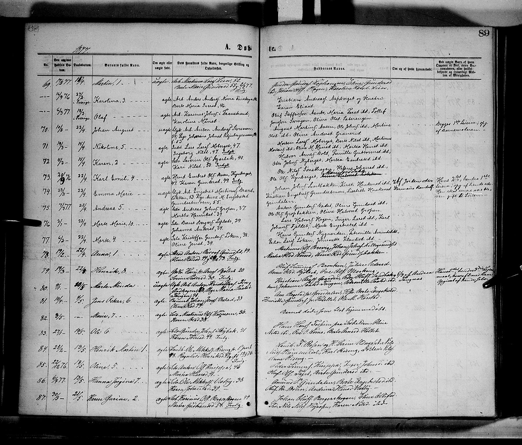 Elverum prestekontor, AV/SAH-PREST-044/H/Ha/Haa/L0011: Ministerialbok nr. 11, 1869-1879, s. 89