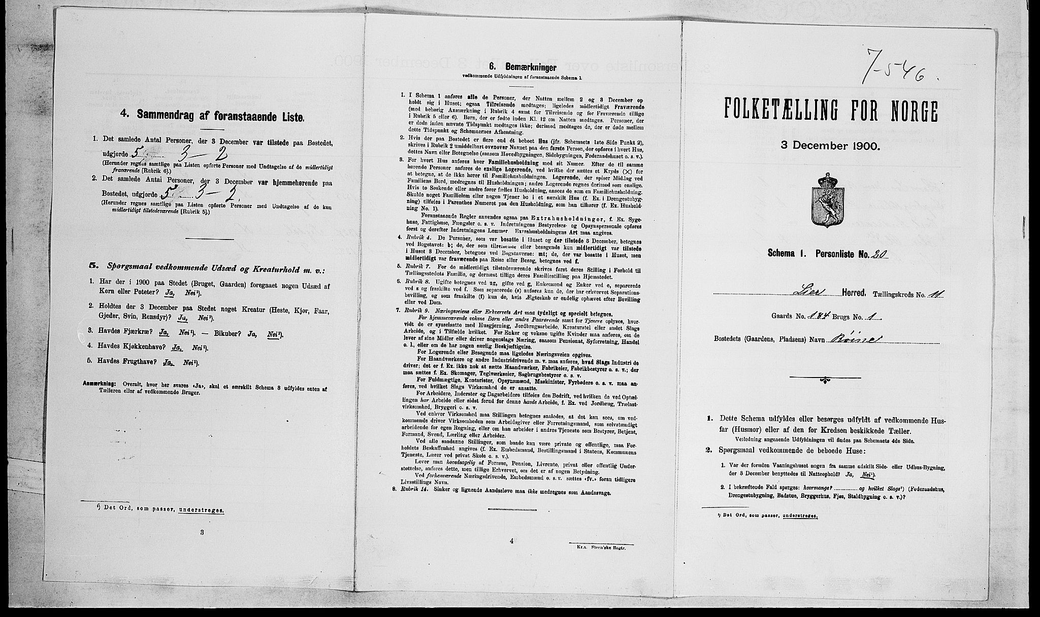 RA, Folketelling 1900 for 0626 Lier herred, 1900, s. 1944