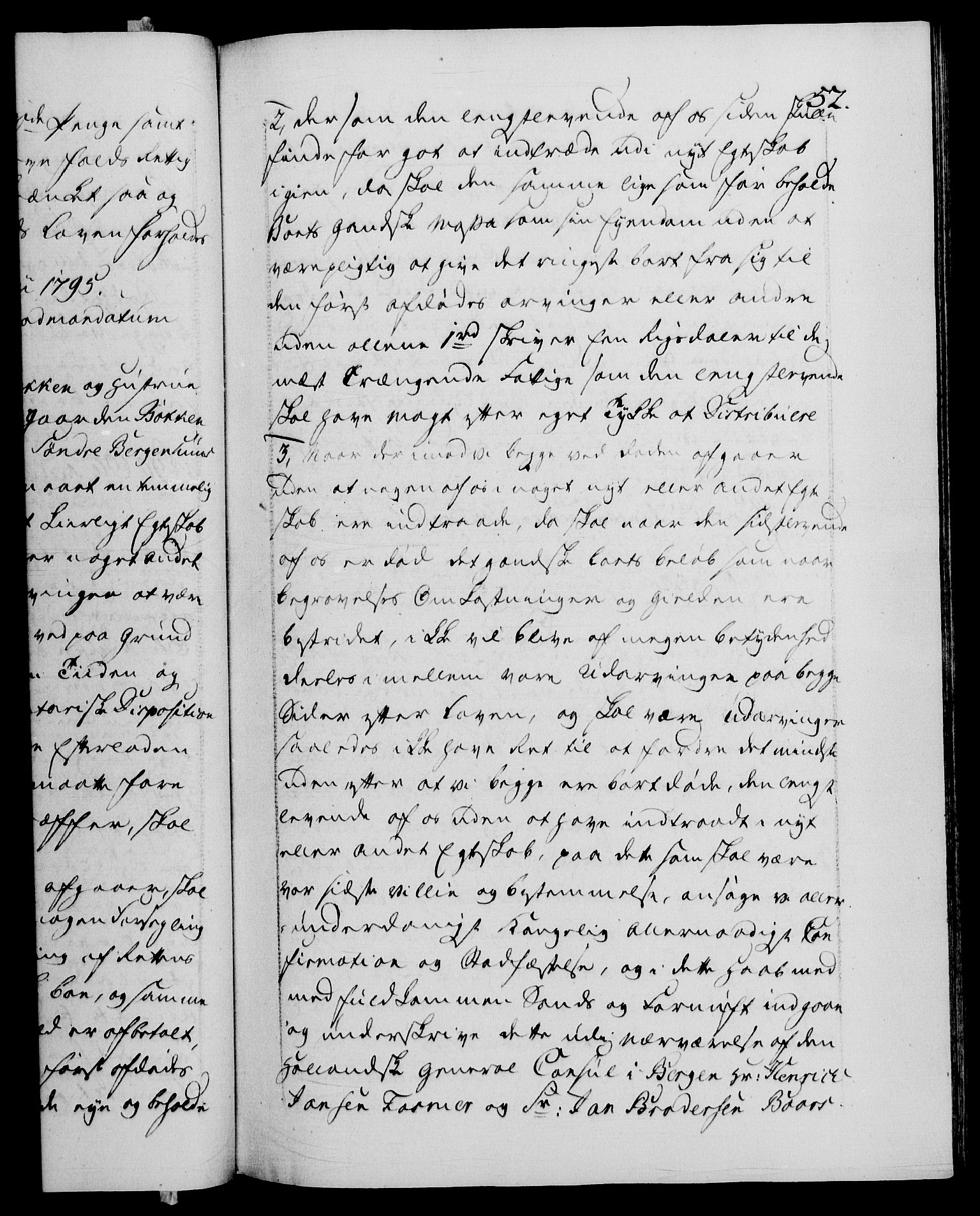 Danske Kanselli 1572-1799, RA/EA-3023/F/Fc/Fca/Fcaa/L0056: Norske registre, 1795-1796, s. 52a