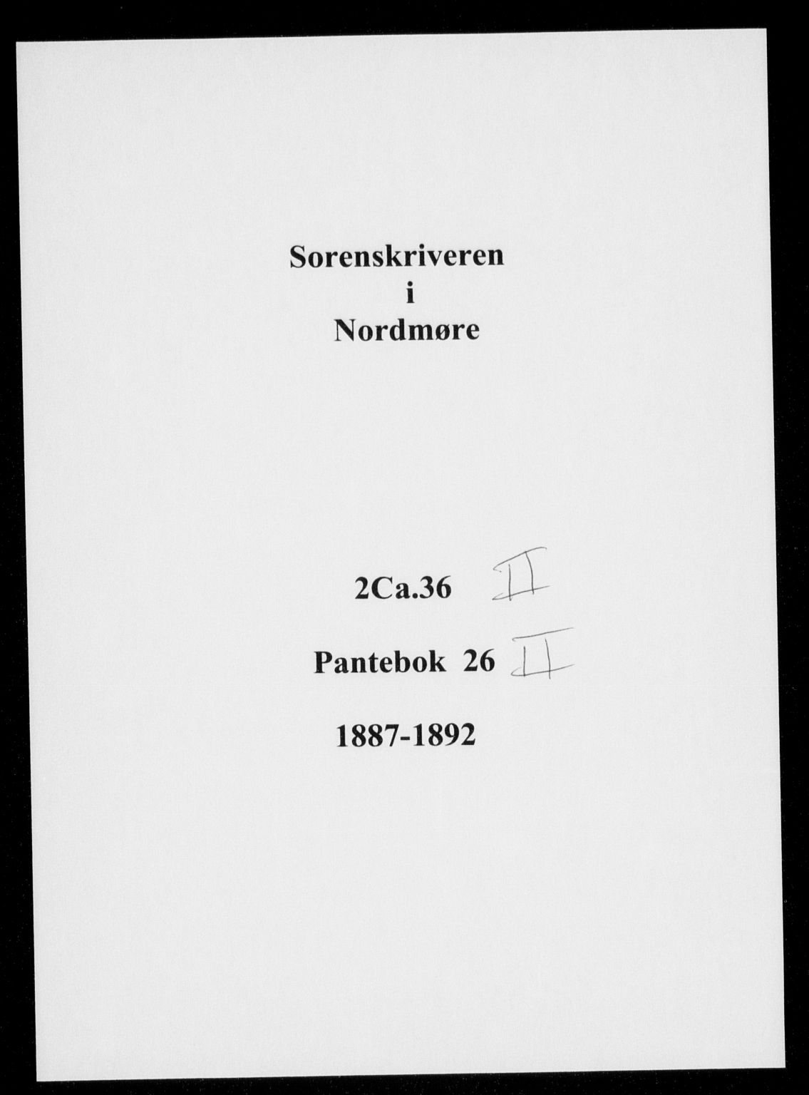 Nordmøre sorenskriveri, AV/SAT-A-4132/1/2/2Ca/L0036: Pantebok nr. 26II, 1887-1892