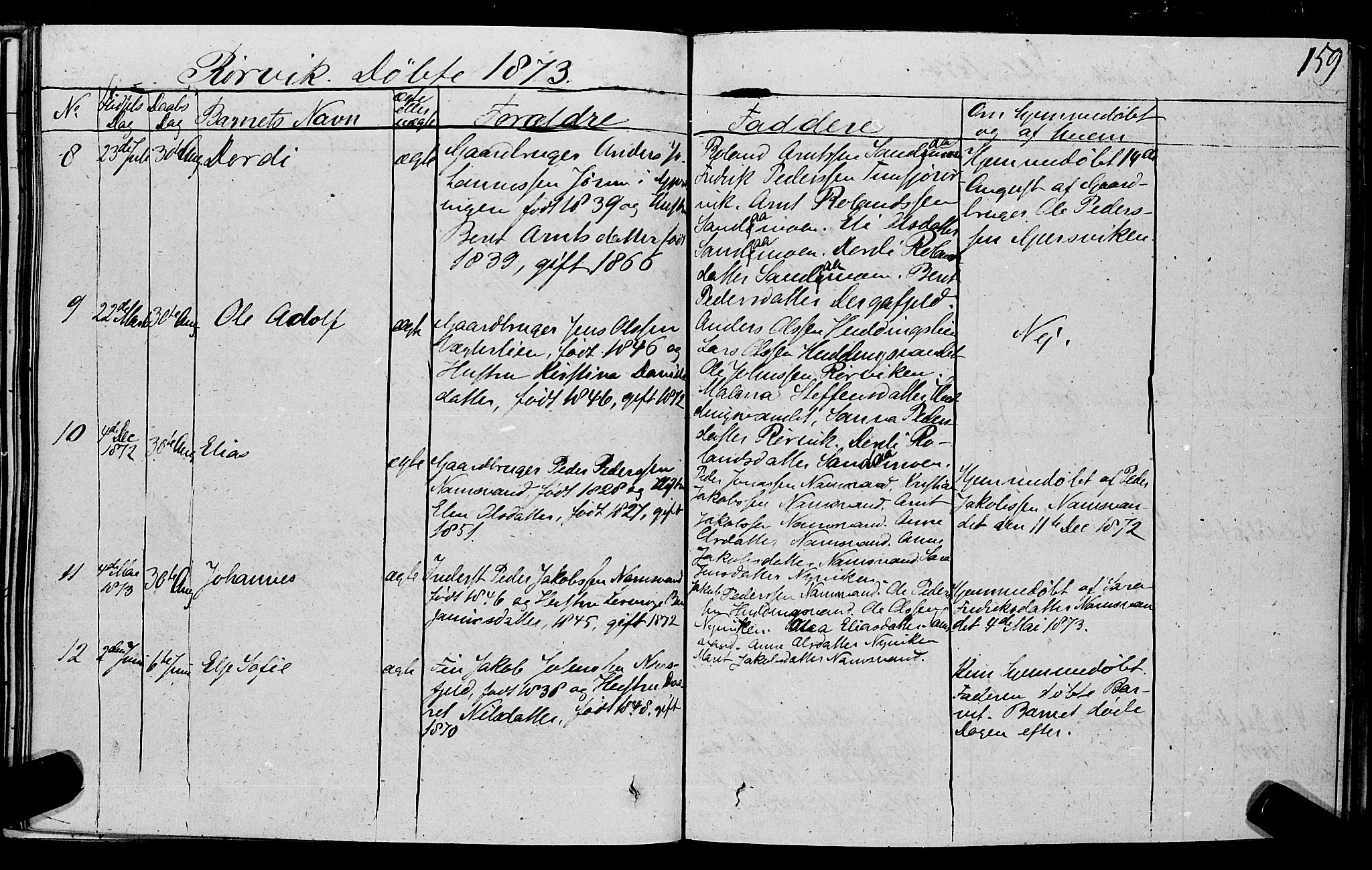 Ministerialprotokoller, klokkerbøker og fødselsregistre - Nord-Trøndelag, SAT/A-1458/762/L0538: Ministerialbok nr. 762A02 /1, 1833-1879, s. 159