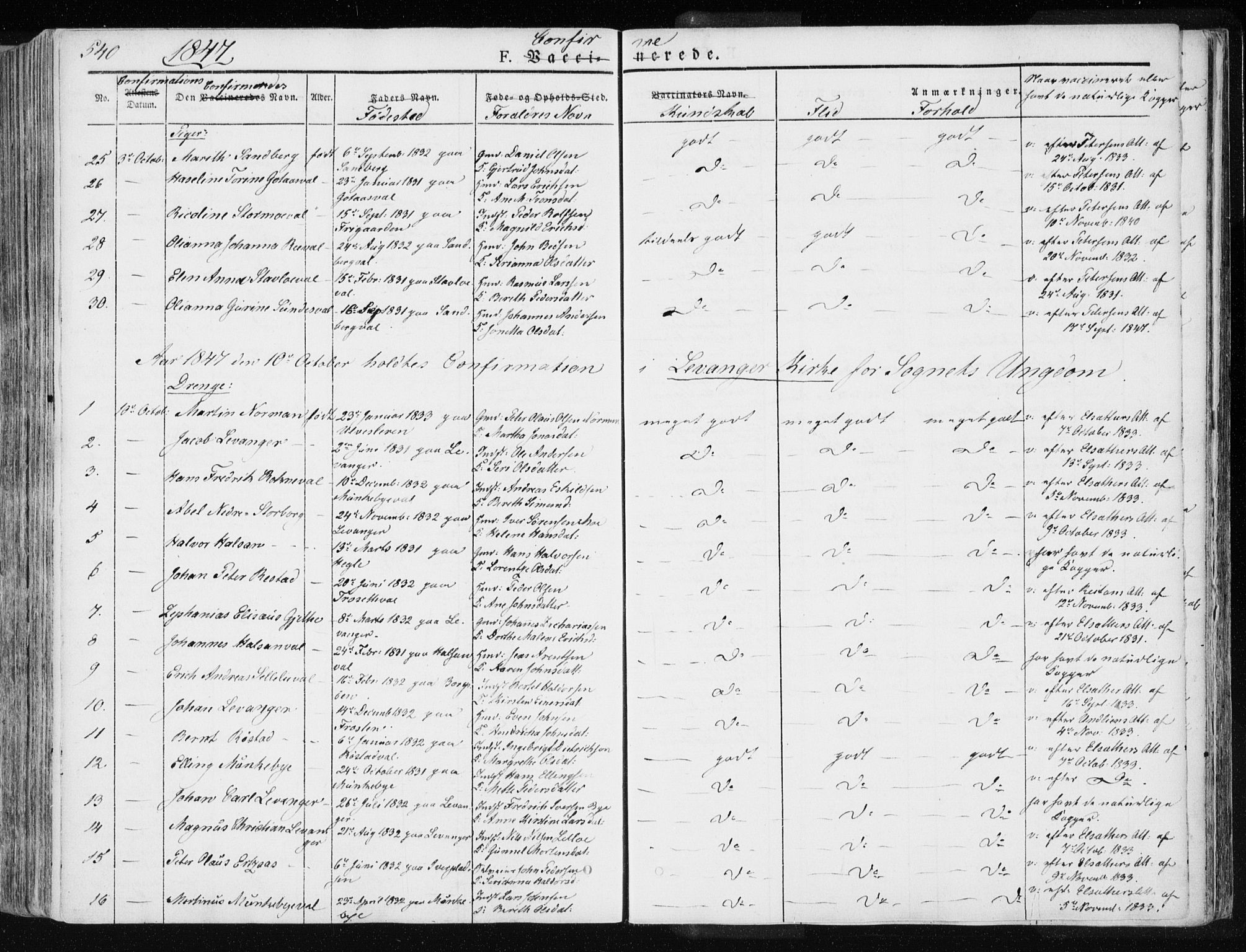Ministerialprotokoller, klokkerbøker og fødselsregistre - Nord-Trøndelag, SAT/A-1458/717/L0154: Ministerialbok nr. 717A06 /1, 1836-1849, s. 540