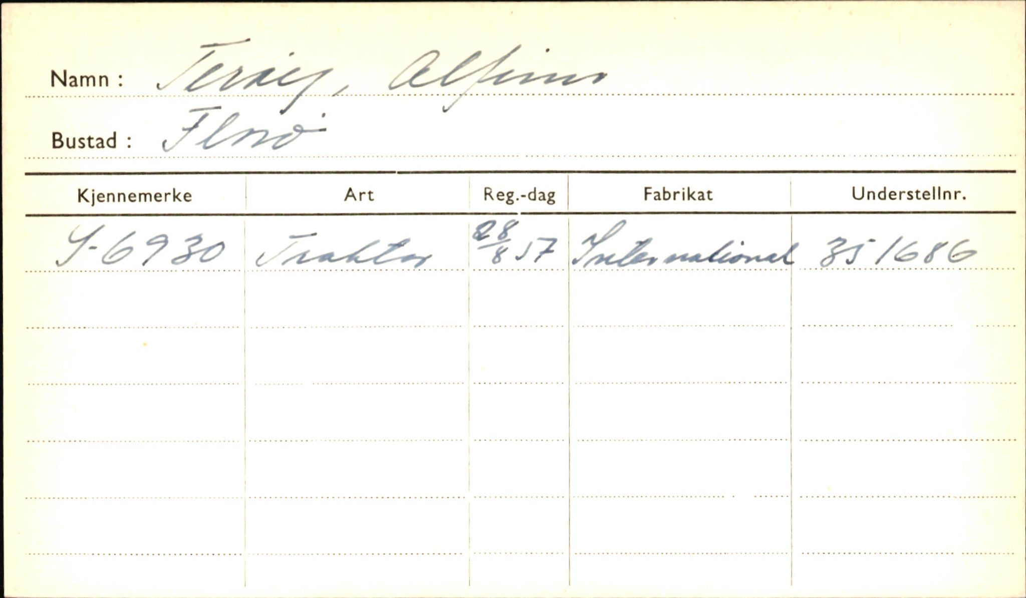 Statens vegvesen, Sogn og Fjordane vegkontor, AV/SAB-A-5301/4/F/L0002: Eigarregister Fjordane til 1.6.1961, 1930-1961, s. 169