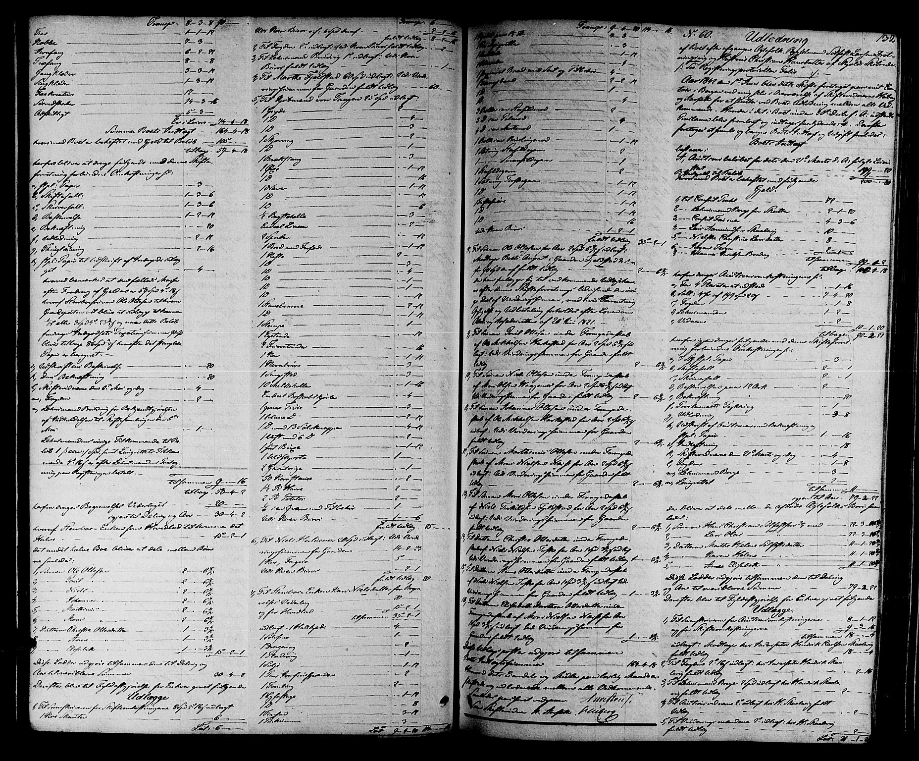 Nordhordland sorenskrivar, SAB/A-2901/1/H/Hd/Hda/L0001a: Skifteutlodningsprotokollar, 1841-1845, s. 131b-132a