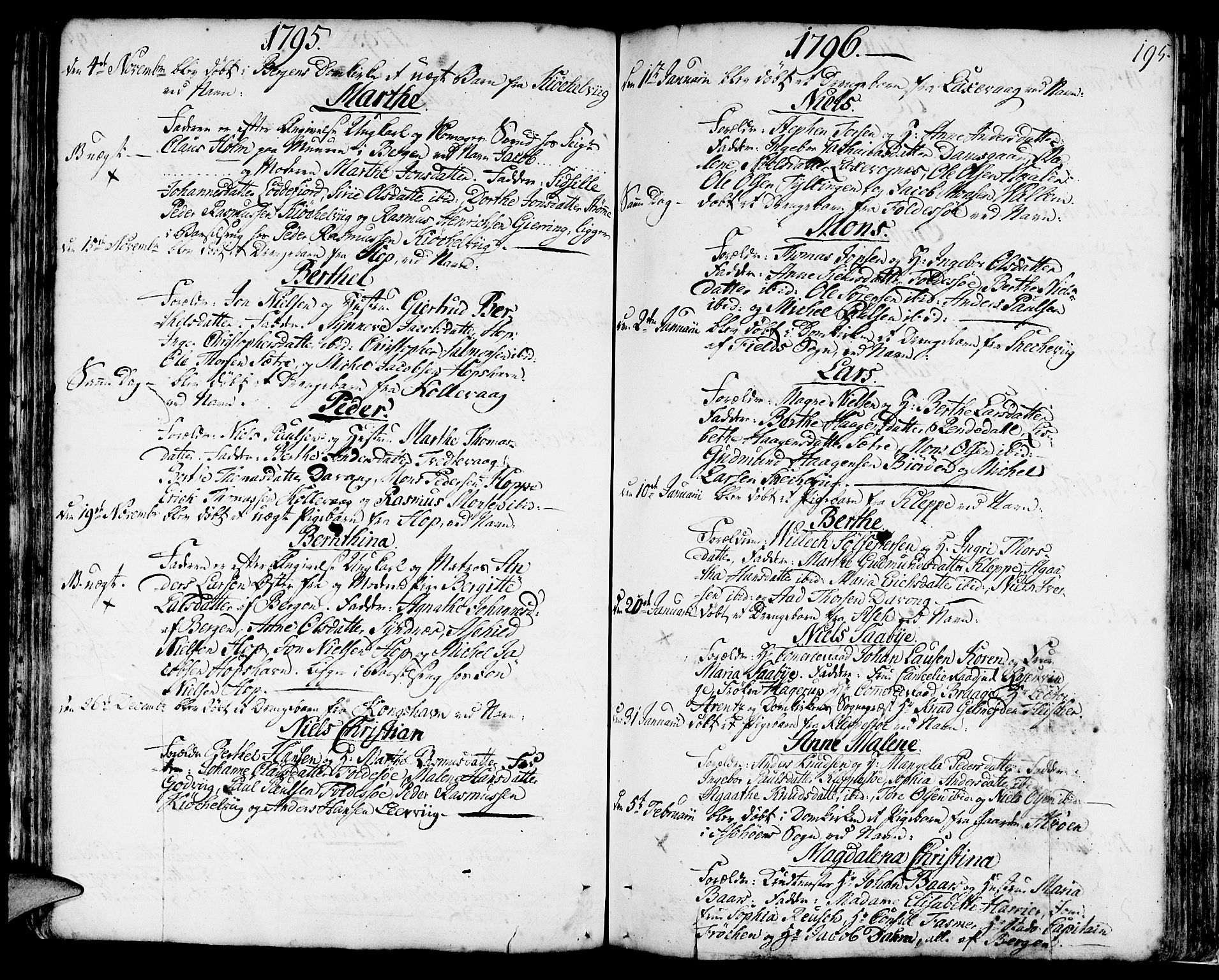 Askøy Sokneprestembete, AV/SAB-A-74101/H/Ha/Haa/Haaa/L0001: Ministerialbok nr. A 1, 1742-1818, s. 195