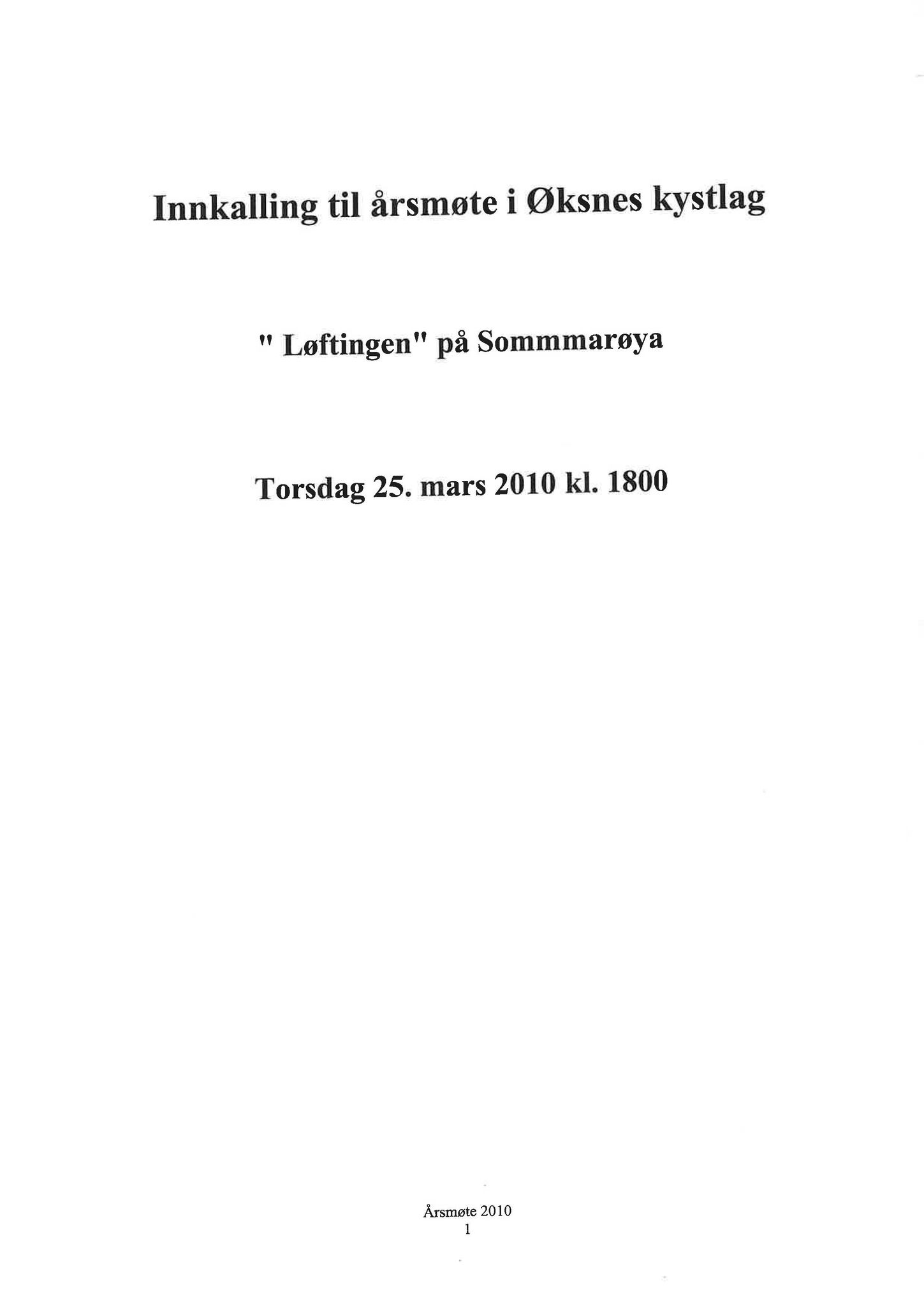 Øksnes kystlag, AIN/A-22/144/A/Aa/L0006: Møtebok, 2010