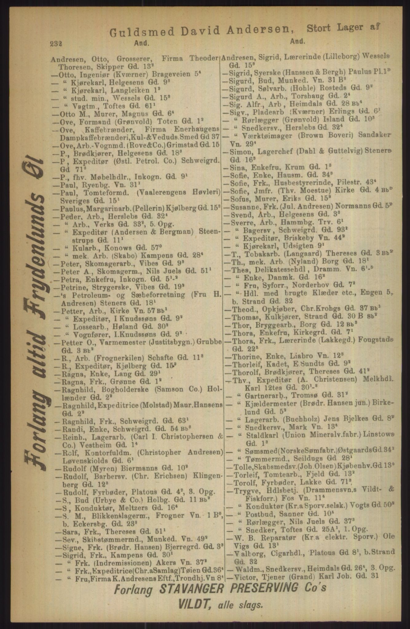 Kristiania/Oslo adressebok, PUBL/-, 1911, s. 232