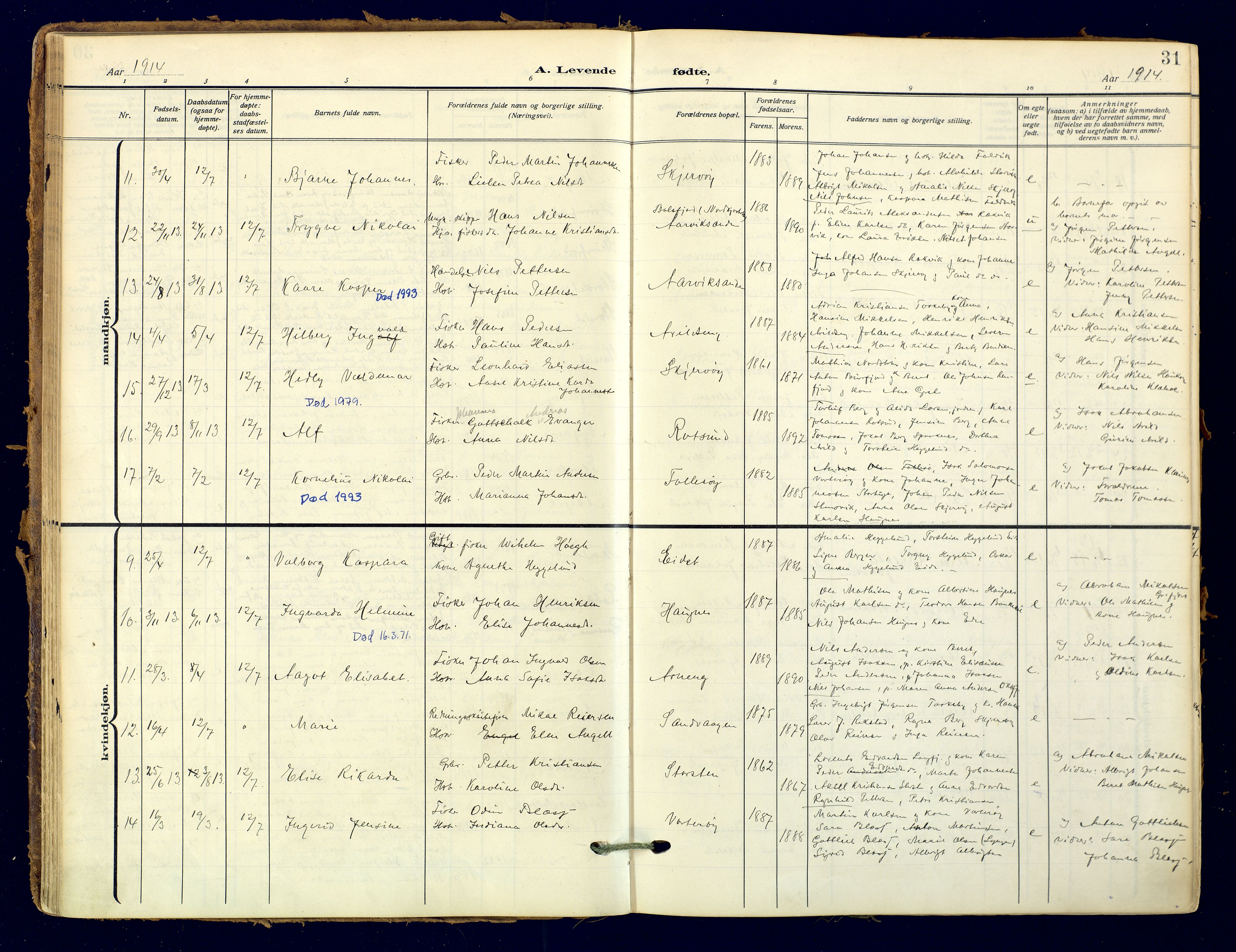 Skjervøy sokneprestkontor, AV/SATØ-S-1300/H/Ha/Haa: Ministerialbok nr. 18, 1910-1926, s. 31