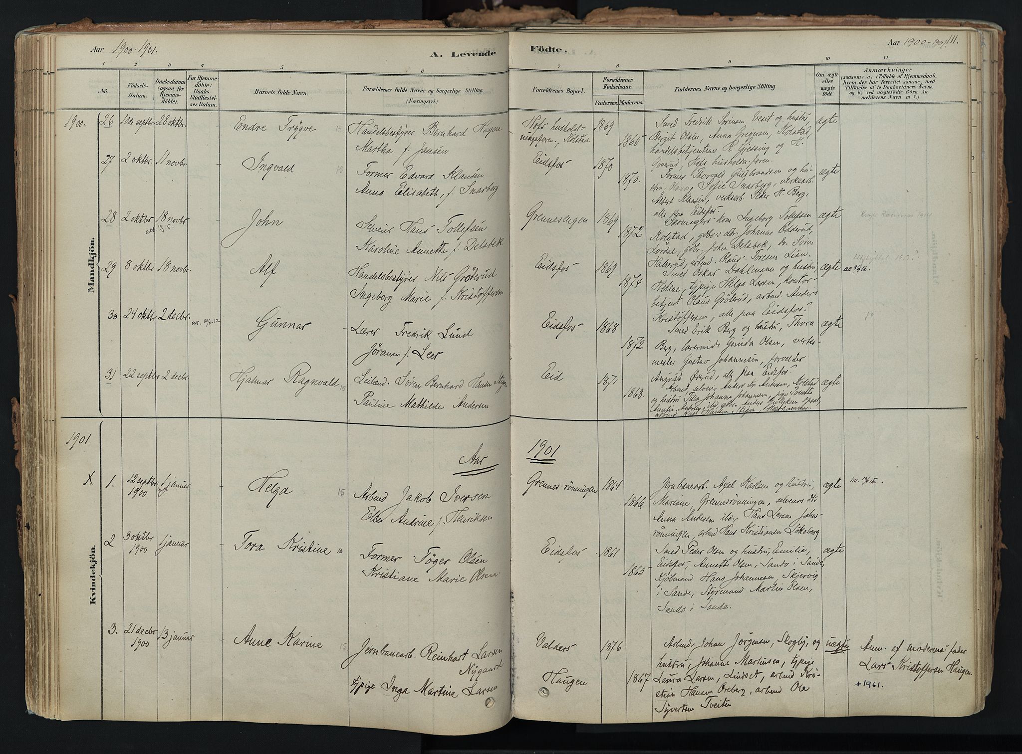 Hof kirkebøker, AV/SAKO-A-64/F/Fa/L0007: Ministerialbok nr. I 7, 1878-1940, s. 111