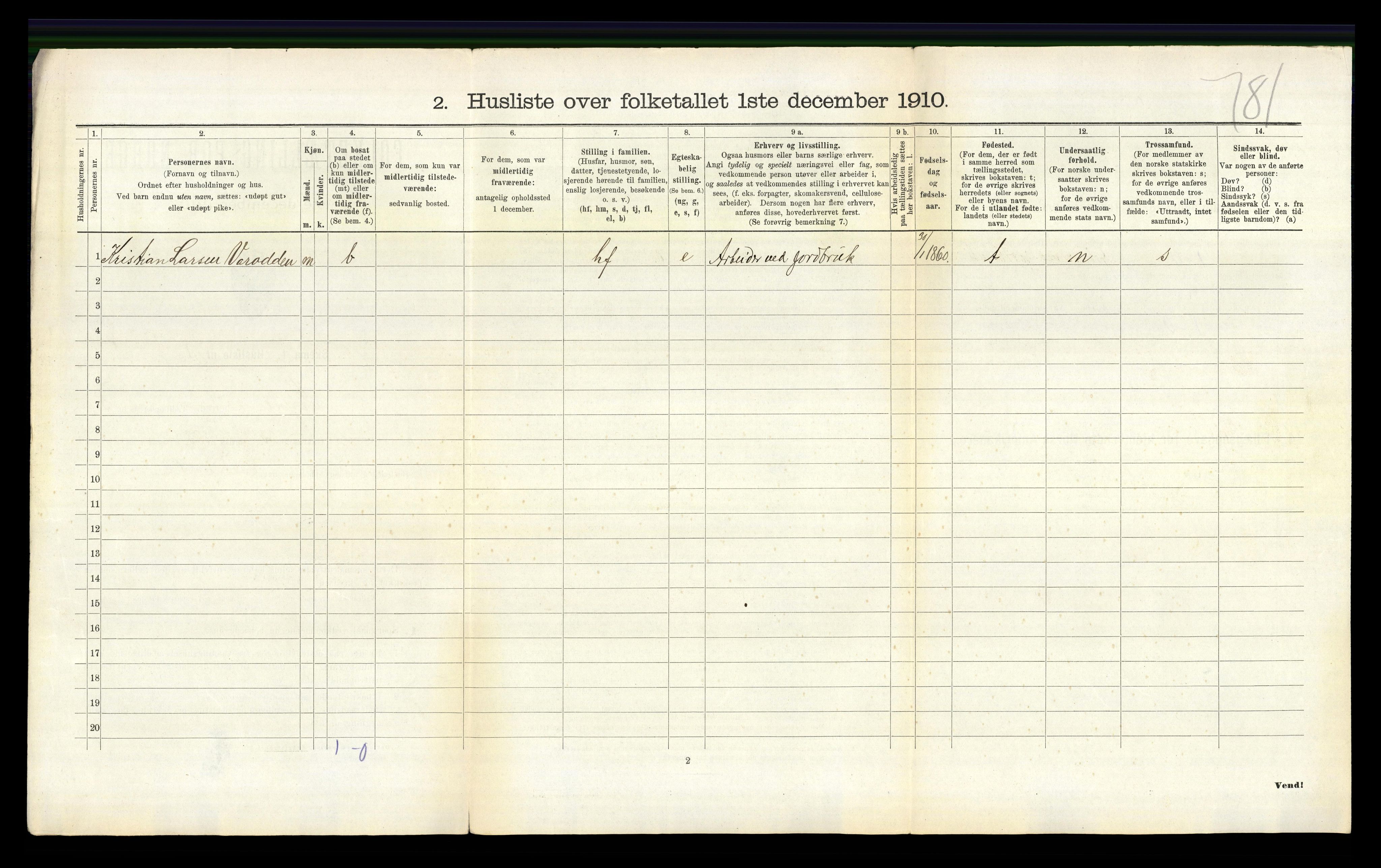 RA, Folketelling 1910 for 1018 Søgne herred, 1910, s. 333