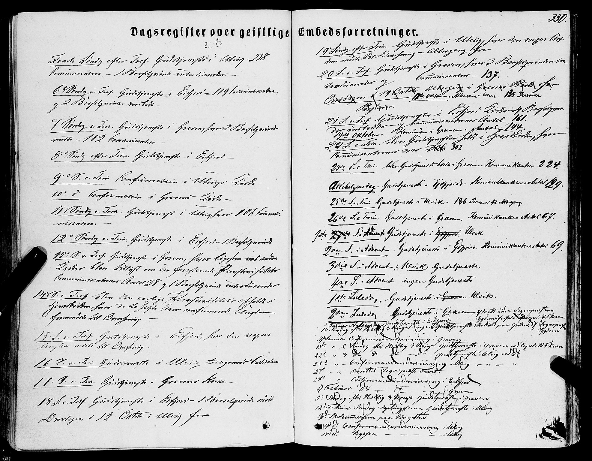 Ulvik sokneprestembete, SAB/A-78801/H/Haa: Ministerialbok nr. A 15, 1864-1878, s. 330