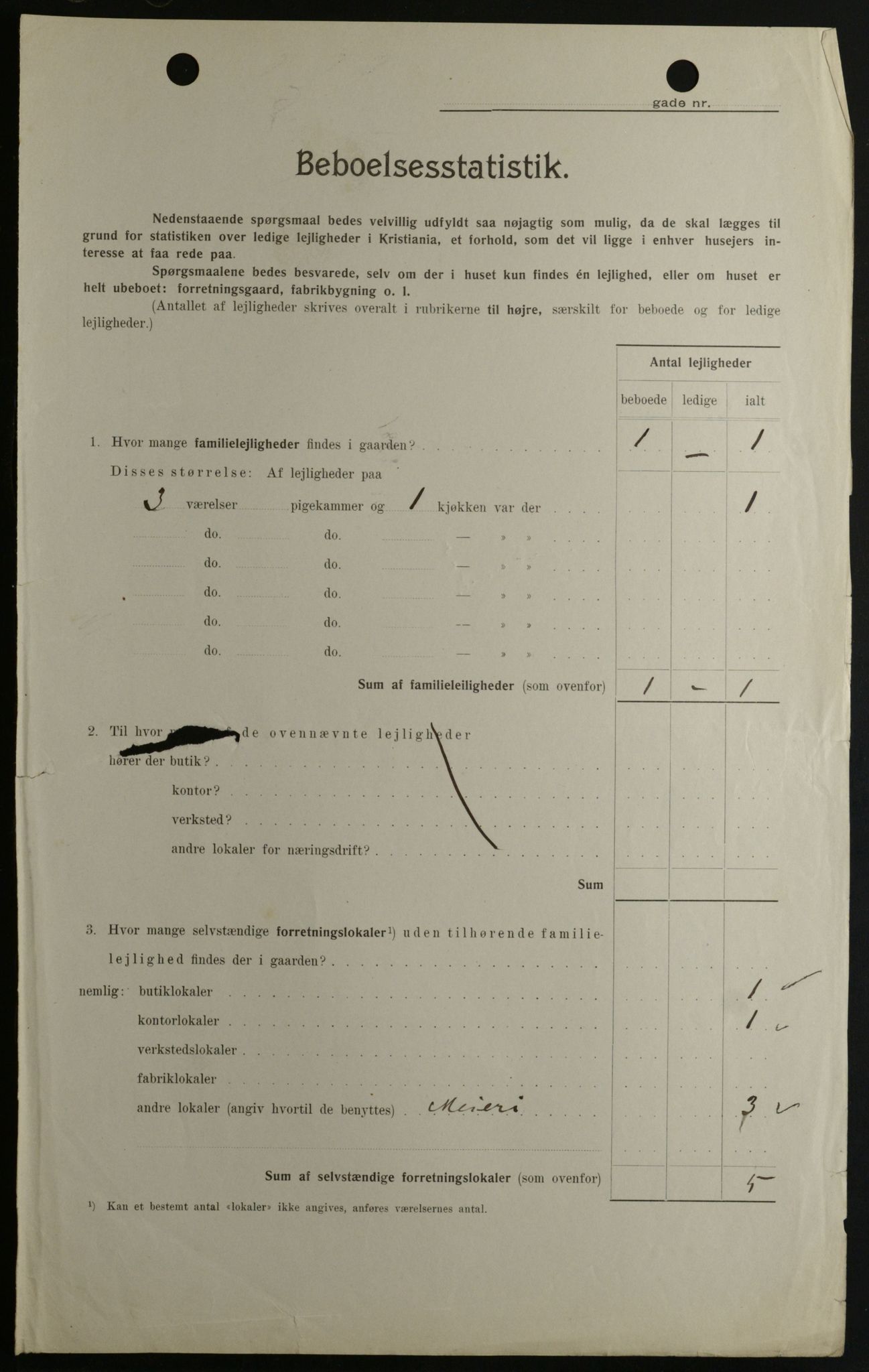 OBA, Kommunal folketelling 1.2.1908 for Kristiania kjøpstad, 1908, s. 115078