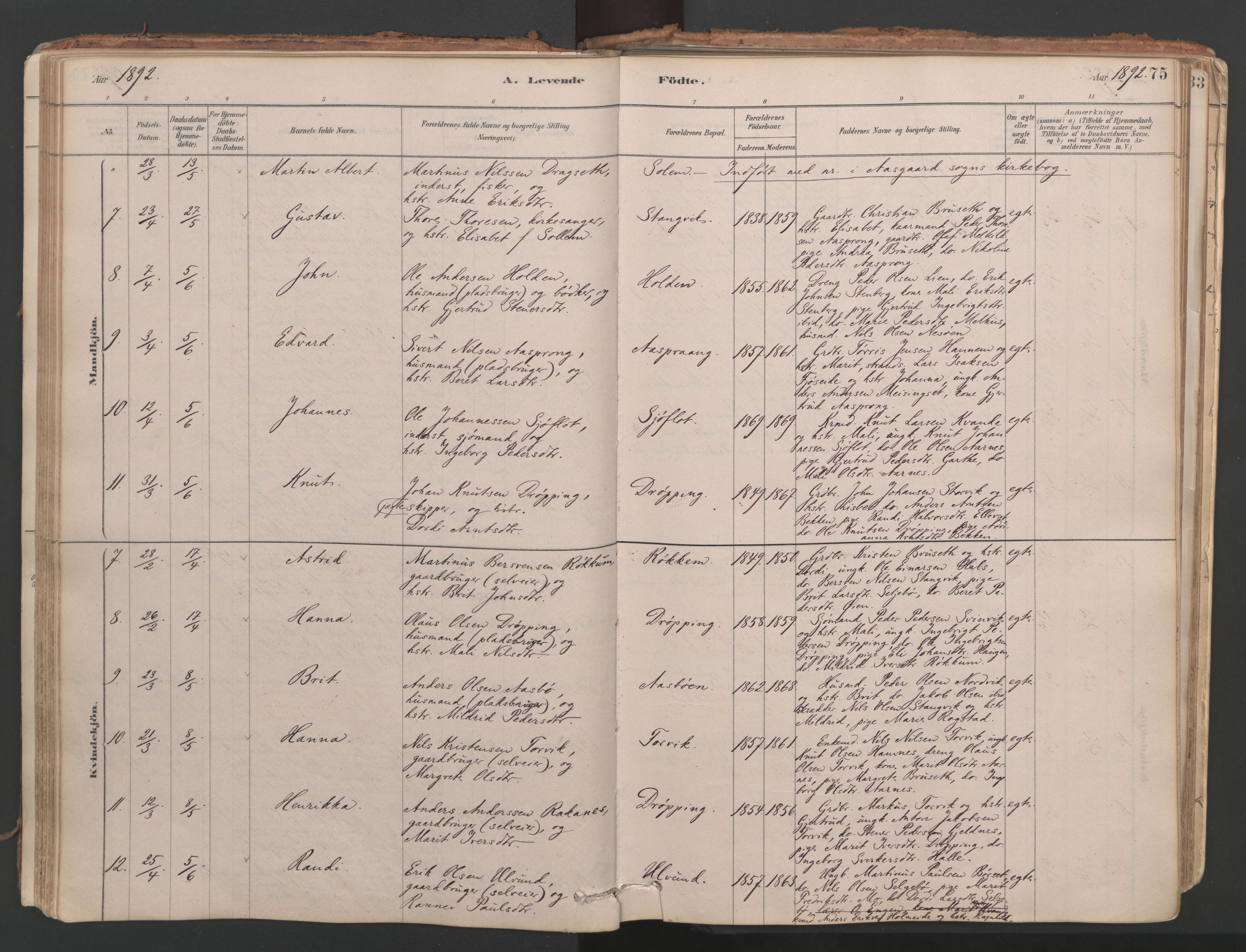 Ministerialprotokoller, klokkerbøker og fødselsregistre - Møre og Romsdal, AV/SAT-A-1454/592/L1029: Ministerialbok nr. 592A07, 1879-1902, s. 75